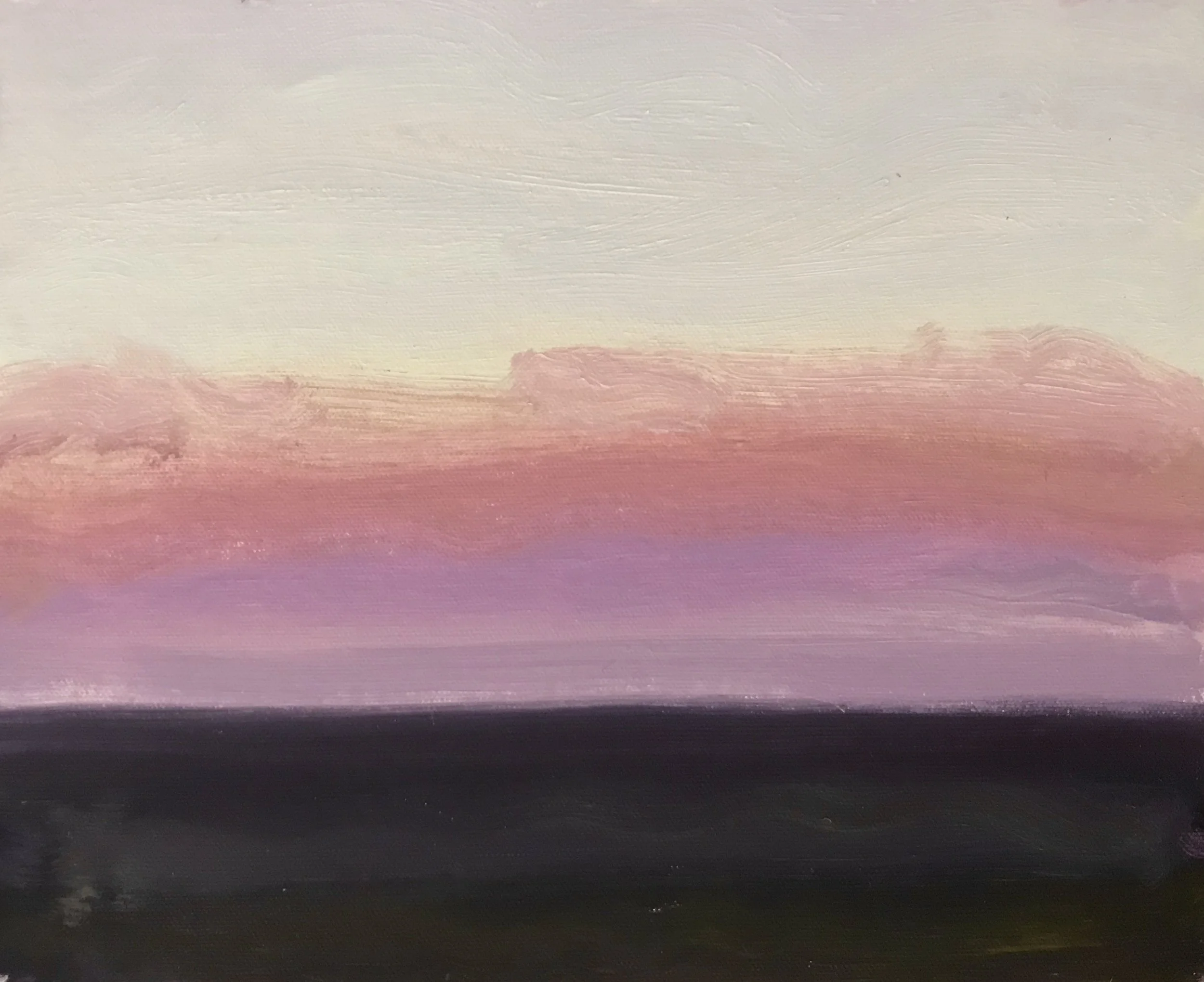 Evening Prayer Brunswick Heads,  #3  20 February 2020, oil on canvas board, 30 X 25 cm