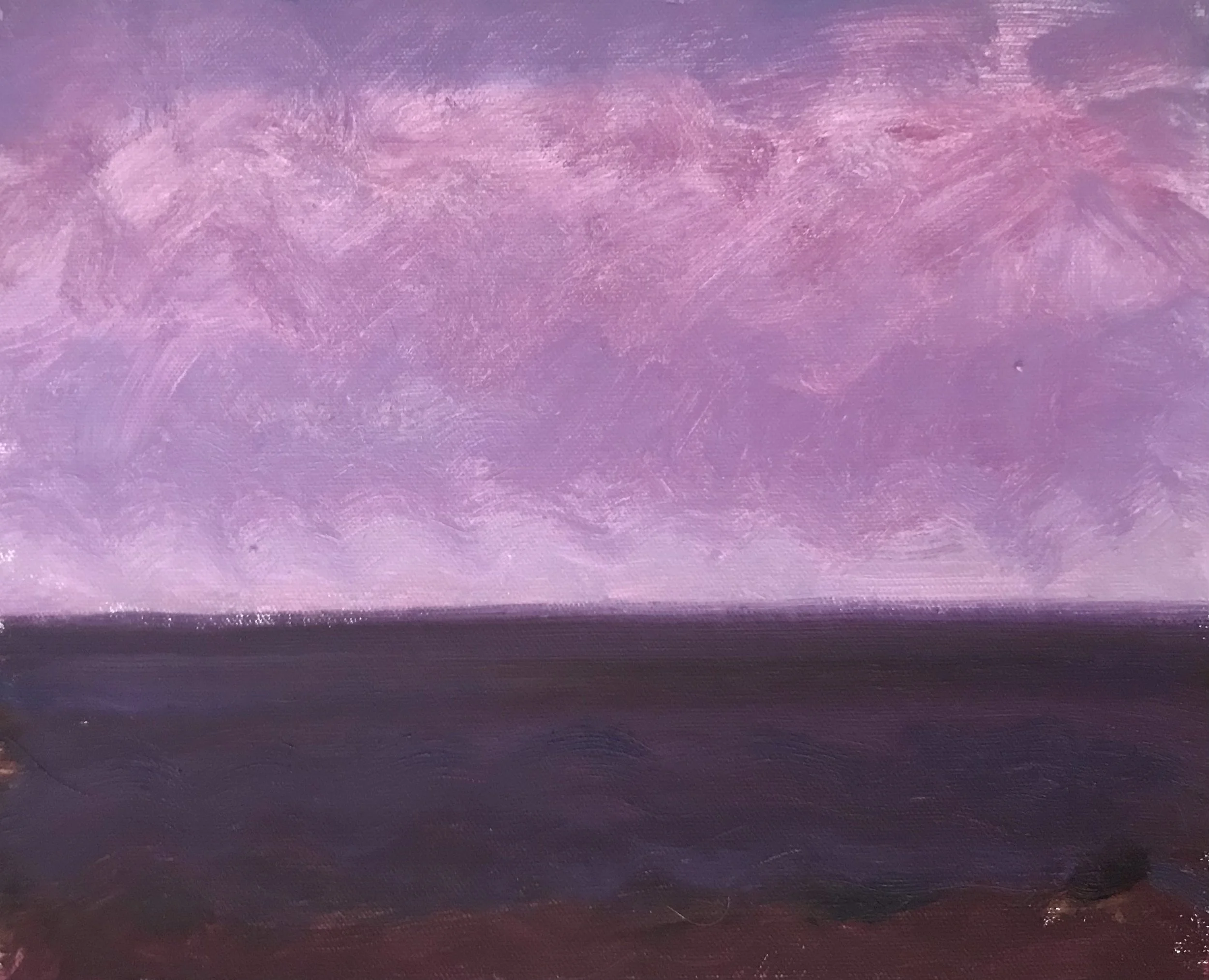 Evening Prayer Brunswick Heads,  #4  20 February 2020, oil on canvas board, 30 X 25 cm