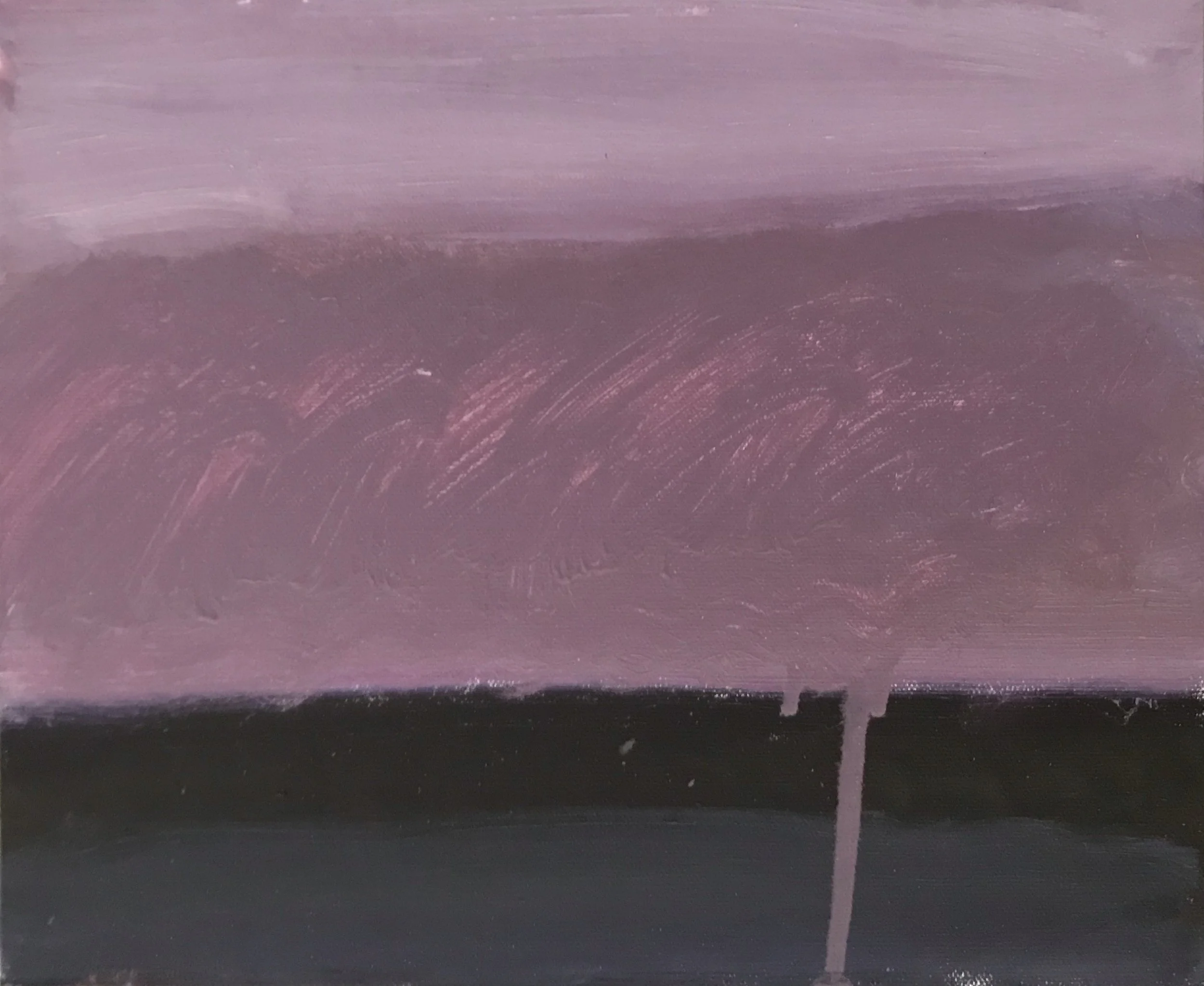 Evening Prayer Brunswick Heads,  25 February 2020, oil on canvas board, 30 X 25 cm