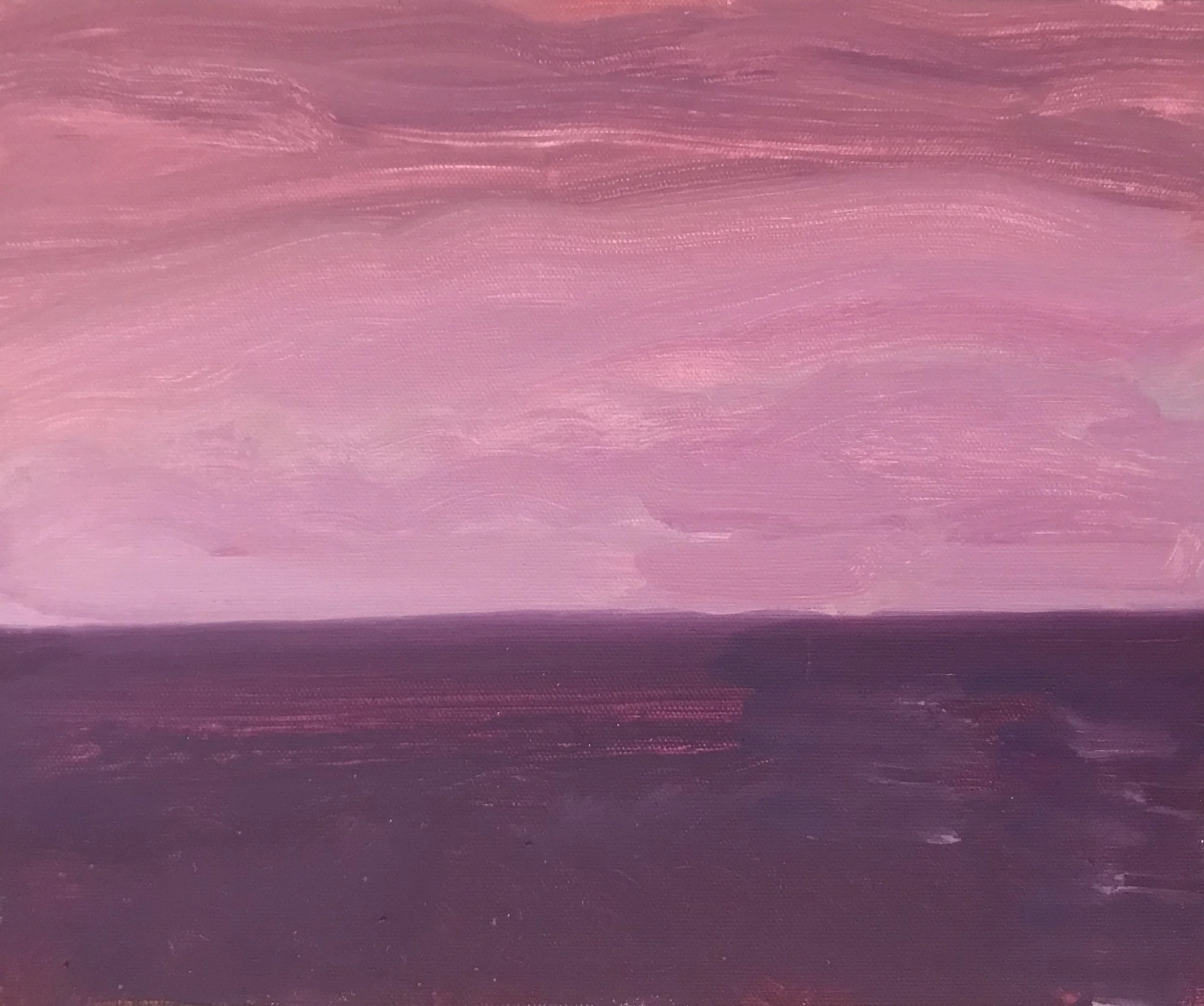 Evening Prayer Brunswick Heads,  27 February 2020, oil on canvas board, 30 X 25 cm