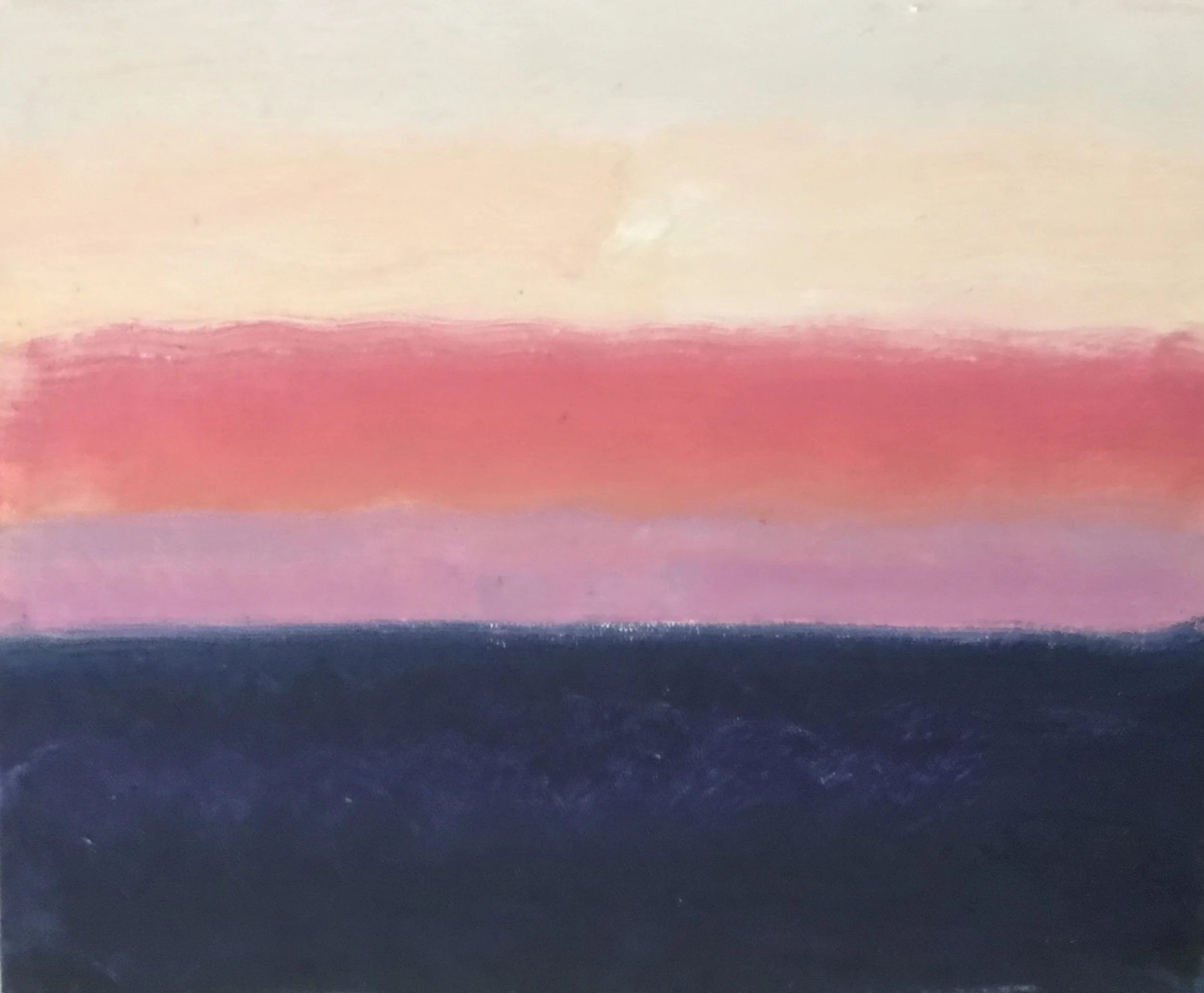 Evening Prayer Brunswick Heads, 27  January 2021, oil on canvas board, 30 X 25 cm