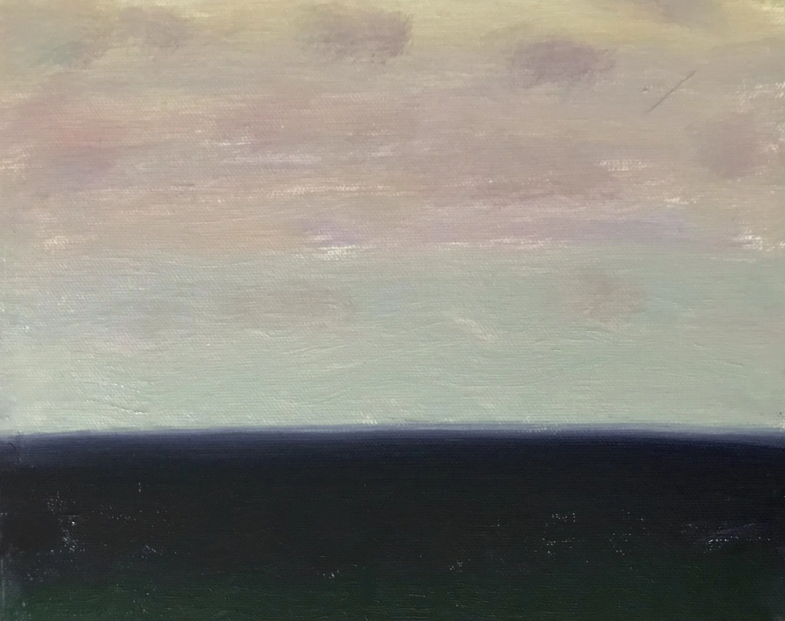 Evening Prayer Brunswick Heads, 26 January 2021, oil on canvas board, 30 X 25 cm