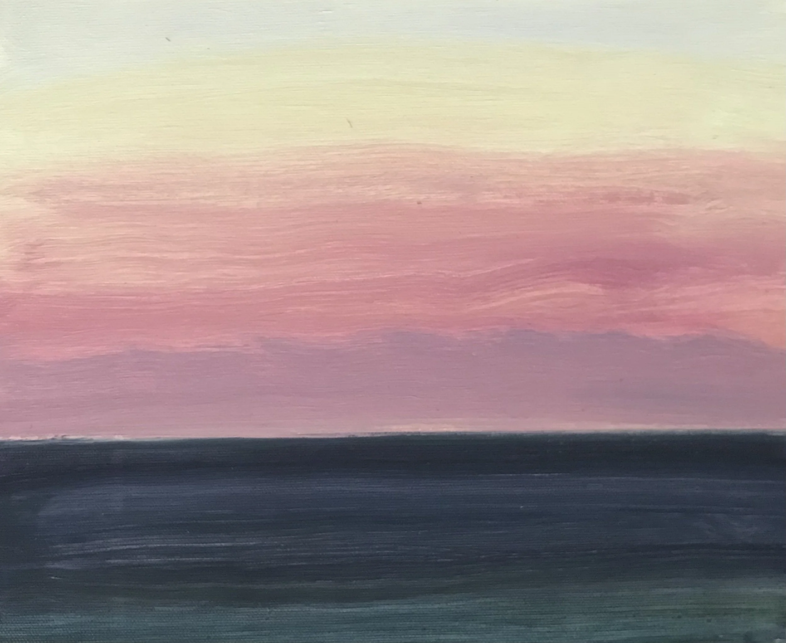 Evening Prayer Brunswick Heads, 19 January 2021, oil on canvas board, 30 X 25 cm