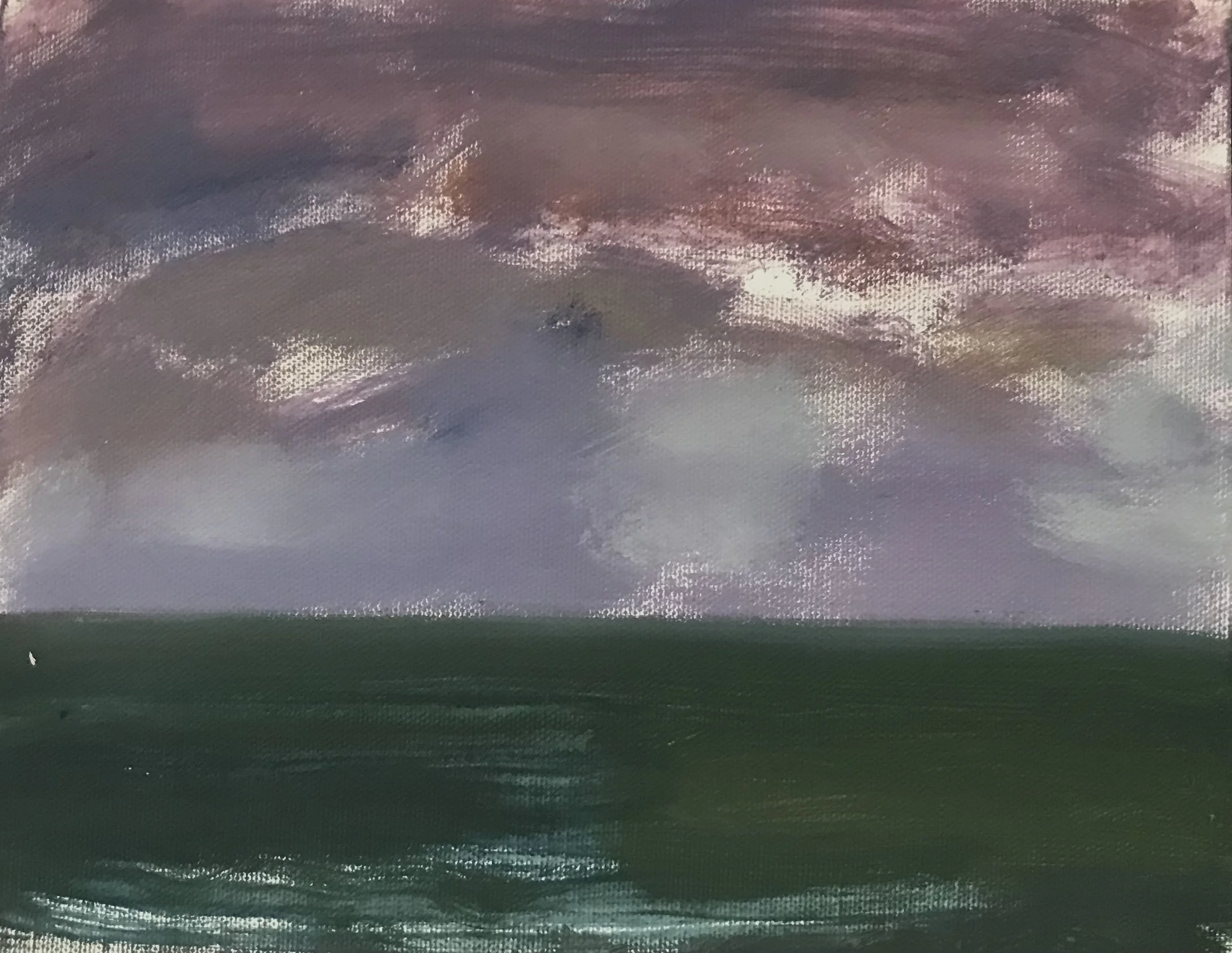 Evening Prayer Brunswick Heads, 14 January 2021, oil on canvas board, 30 X 25 cm