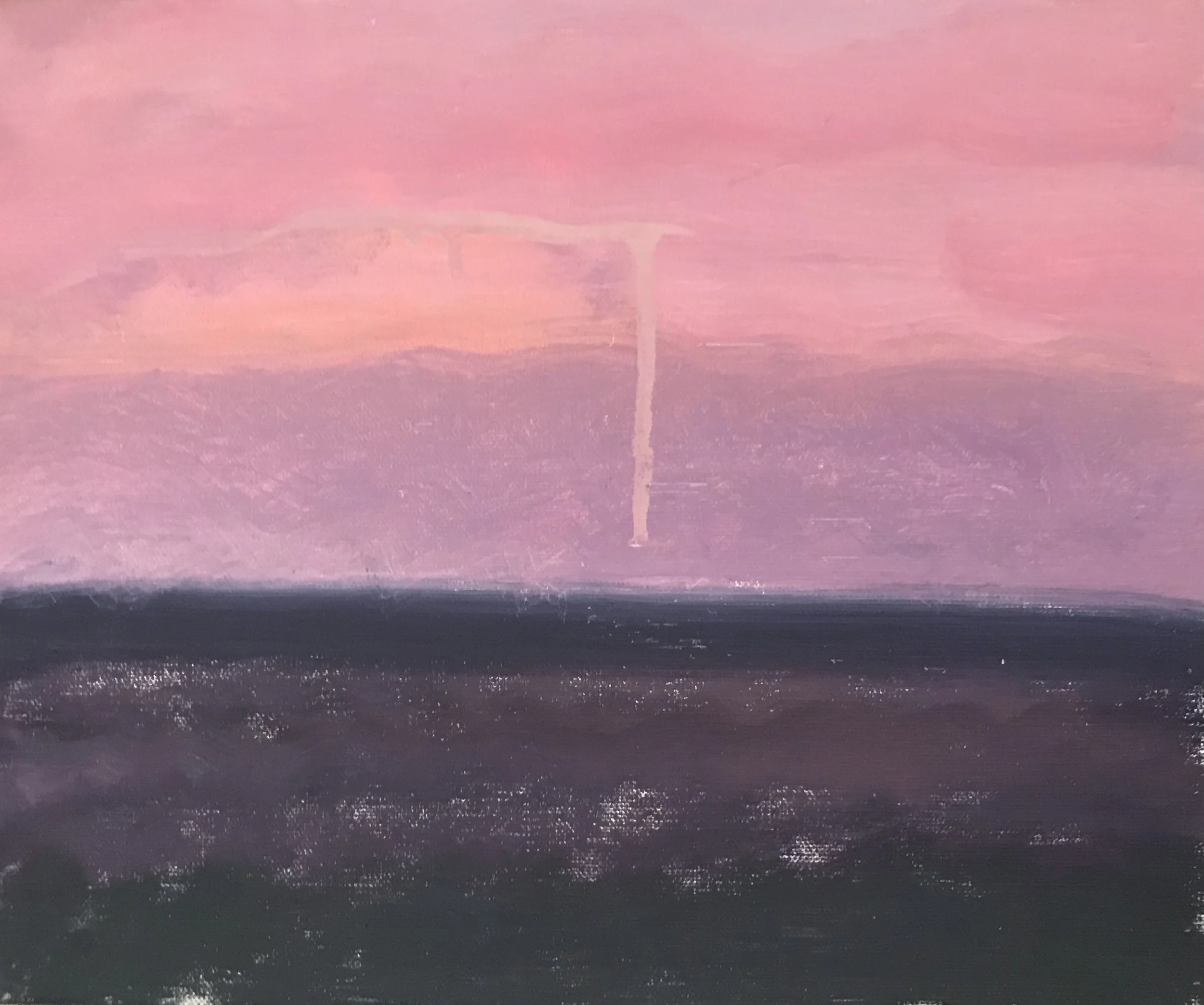 Evening Prayer Brunswick Heads, 13 January 2021, oil on canvas board, 30 X 25 cm