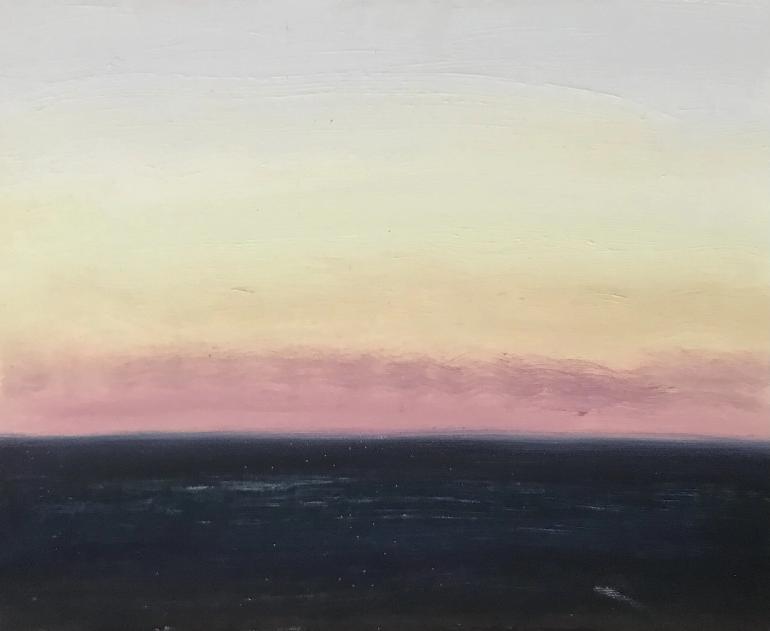 Evening Prayer Brunswick Heads  #5 14 January 2021, oil on canvas board, 30 X 25 cm