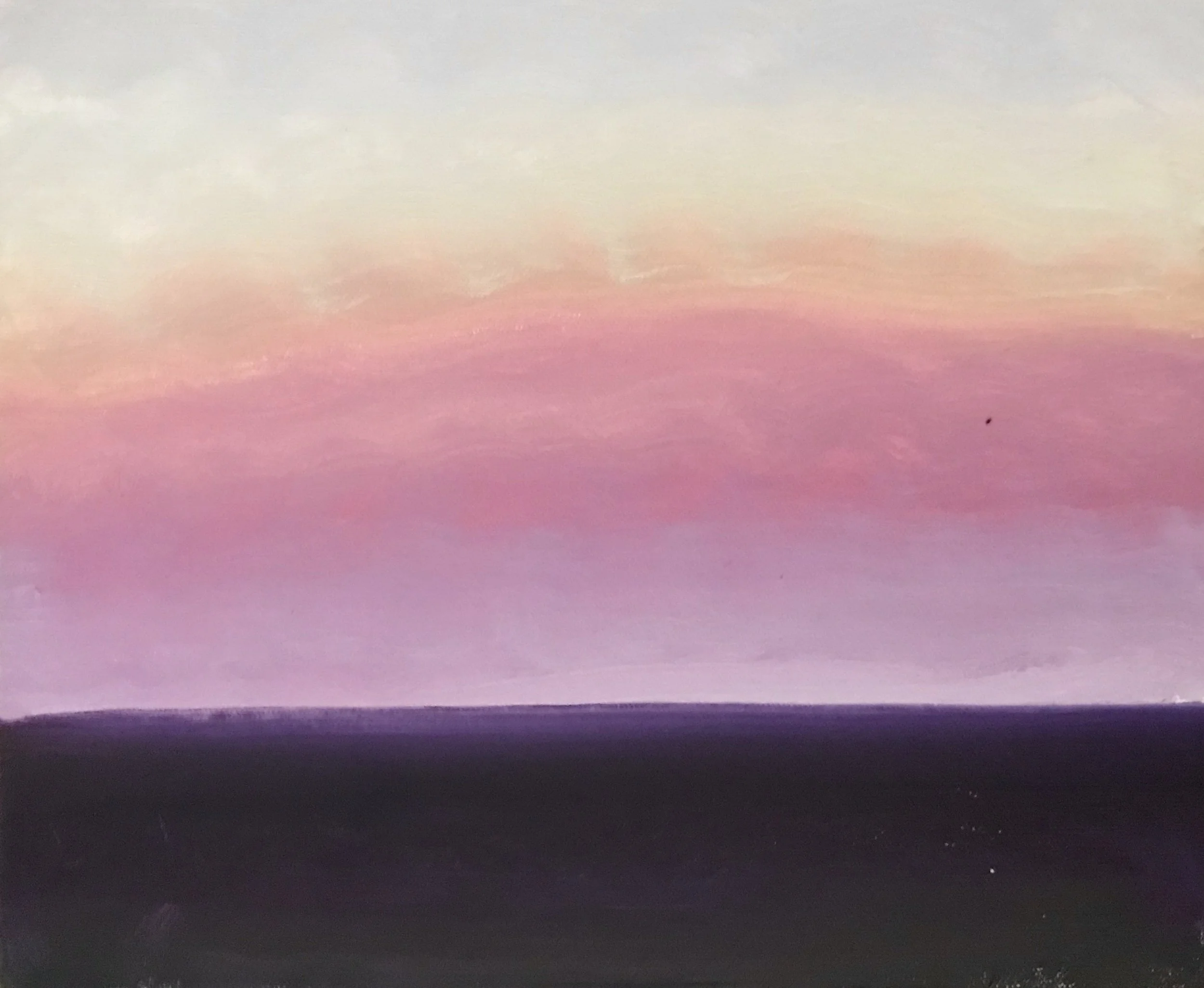 Evening Prayer Brunswick Heads 1 March 2020, oil on canvas board 30 X 25 cm