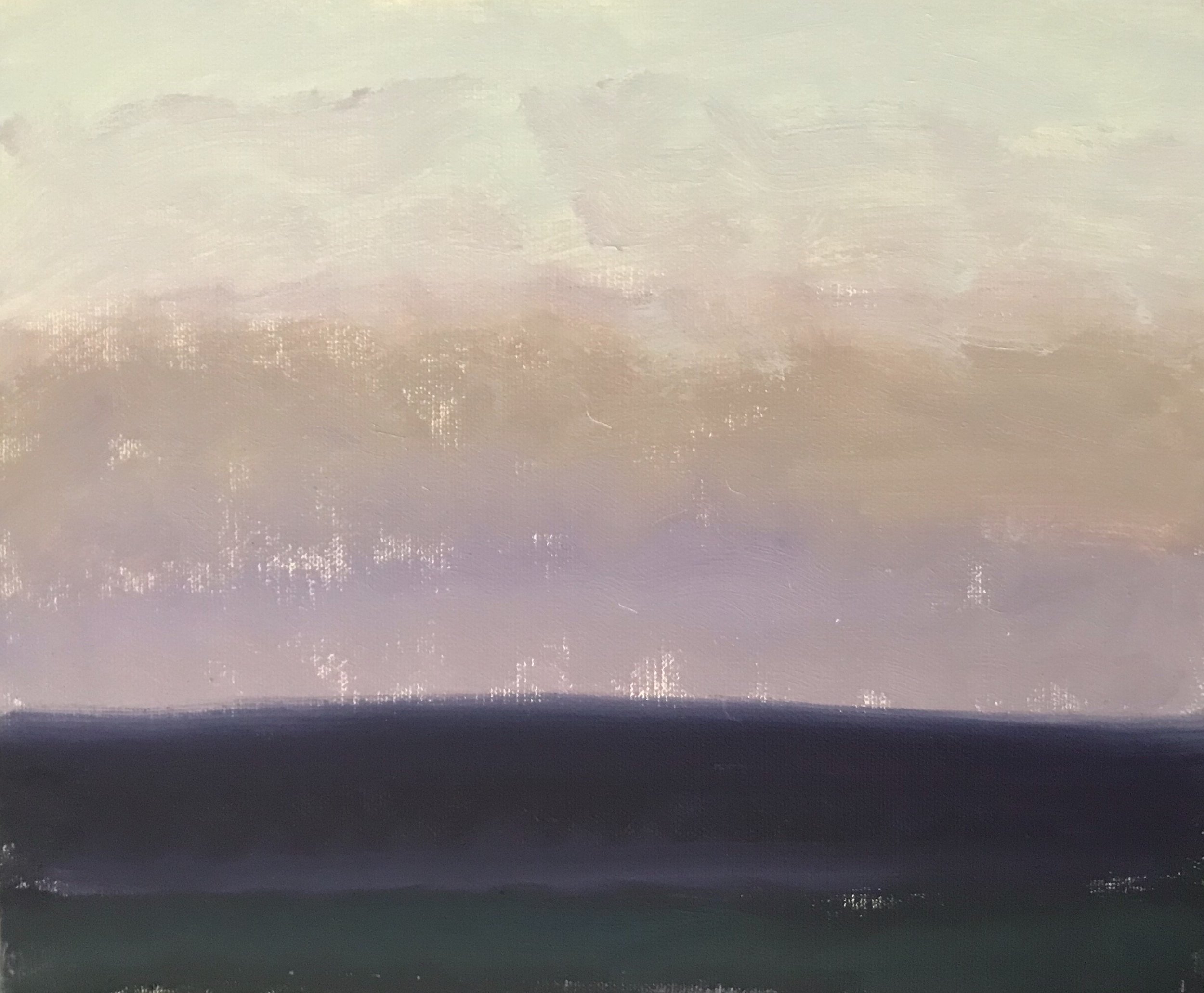 Evening Prayer Brunswick Heads, 2 March 2020, oil on canvas board, 30 X 25 cm