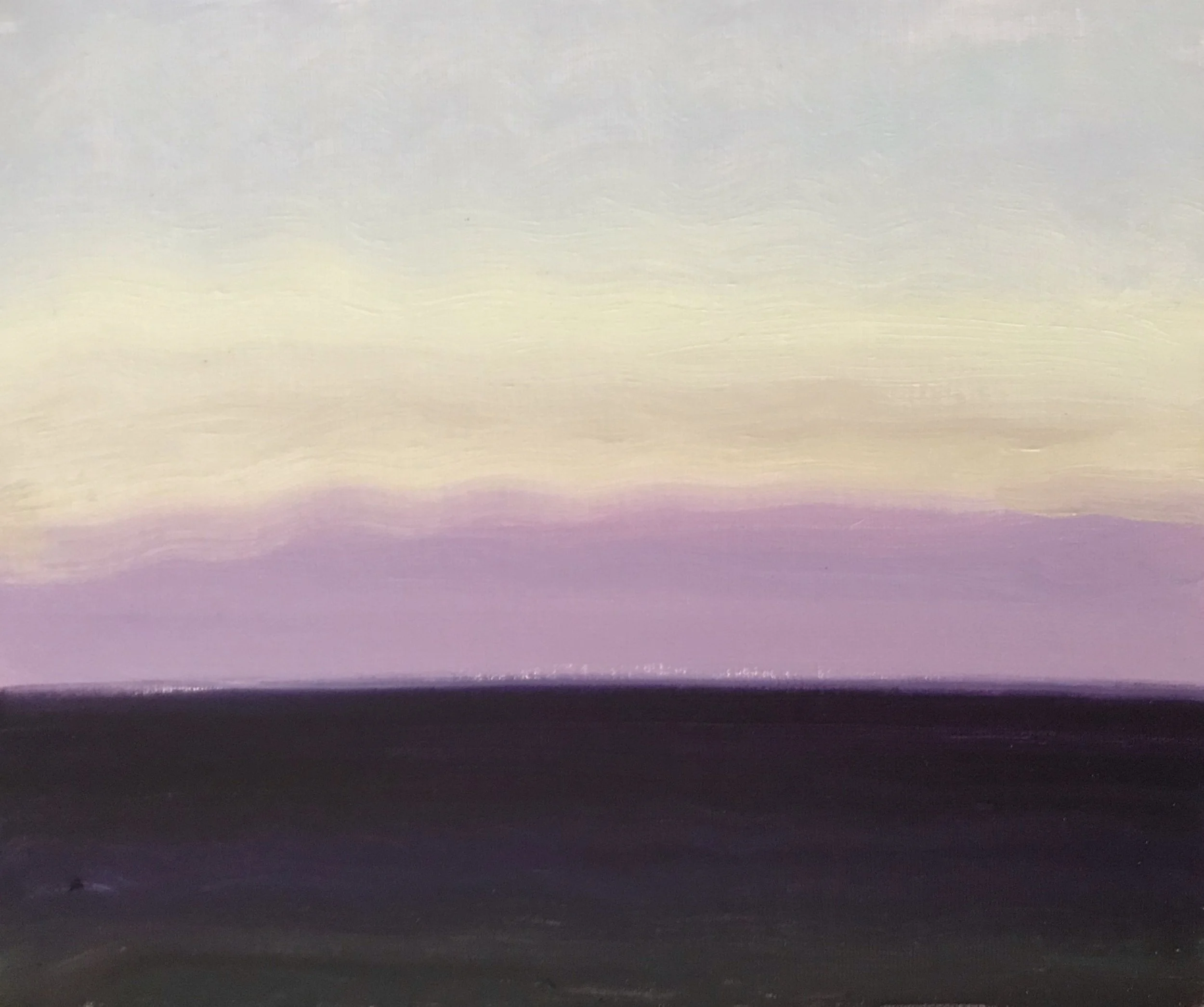 Evening Prayer Brunswick Heads, #2 2 March 2020, oil on canvas board, 30 X 25 cm