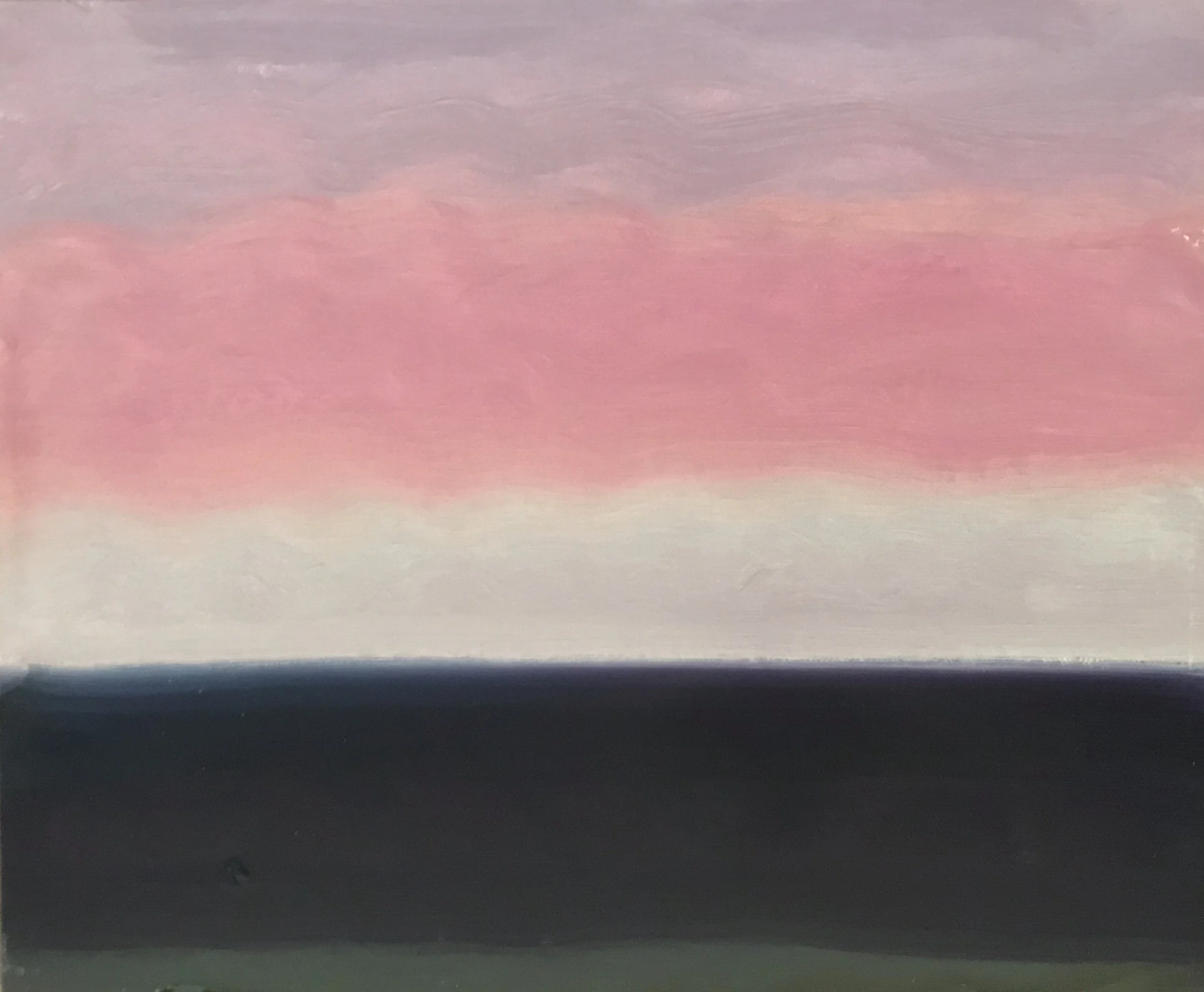 Evening Prayer Brunswick Heads, 14  March 2020, oil on canvas board, 30 X 25 cm