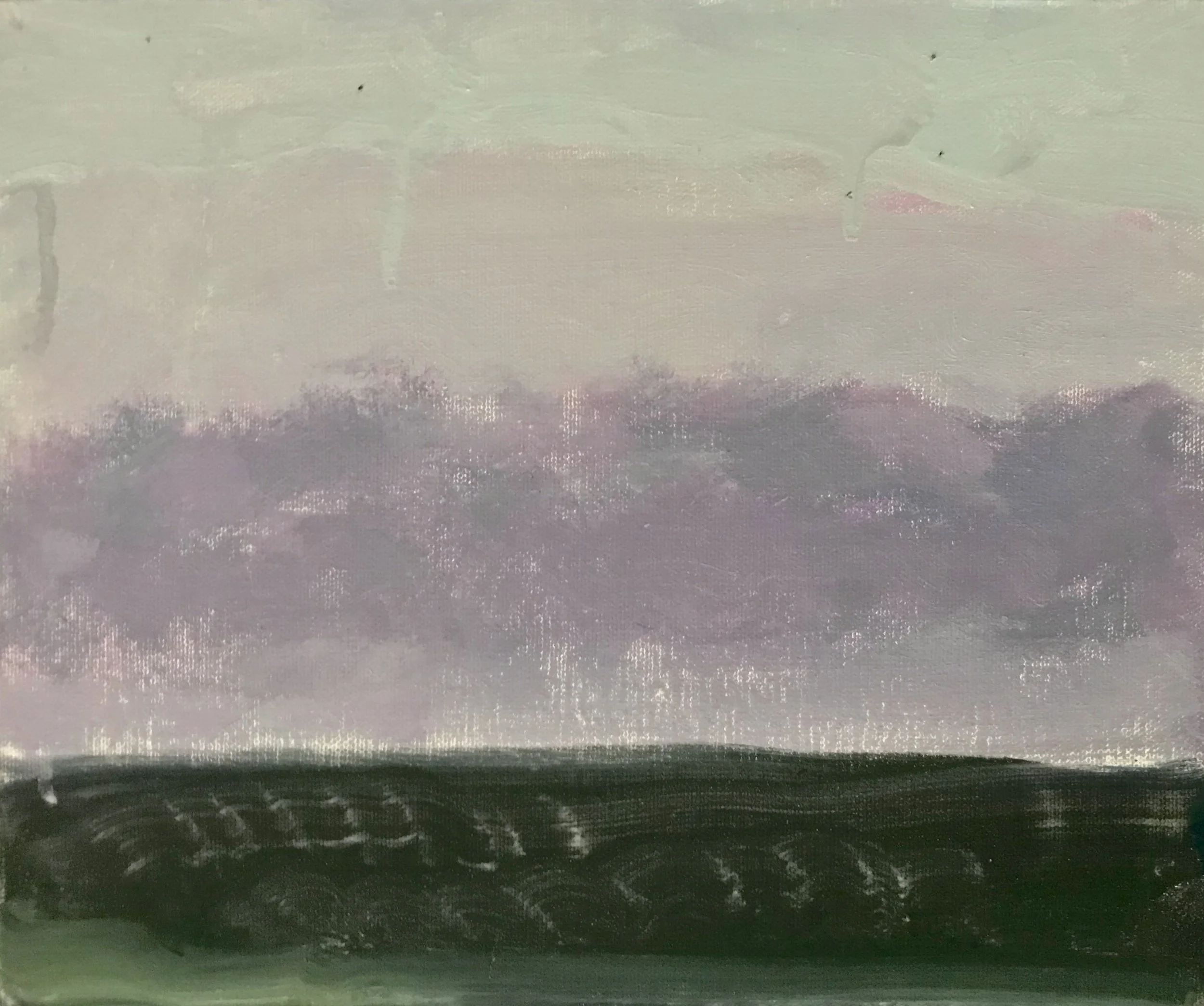 Evening Prayer Brunswick Heads, #2 16  March 2020, oil on canvas board, 30 X 25 cm