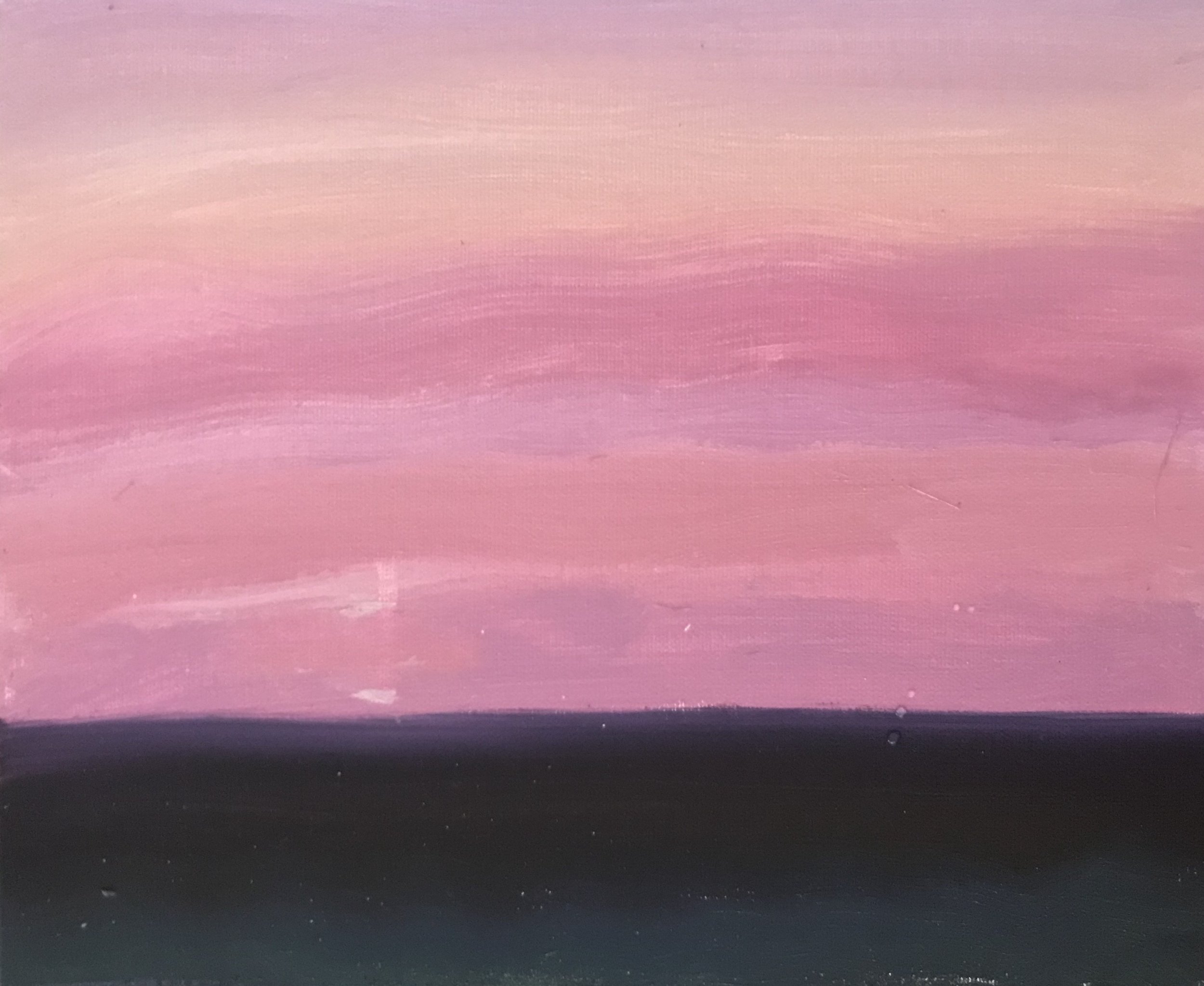 Evening Prayer Brunswick Heads, #2 20 March 2020, oil on canvas board, 30 X 25 cm