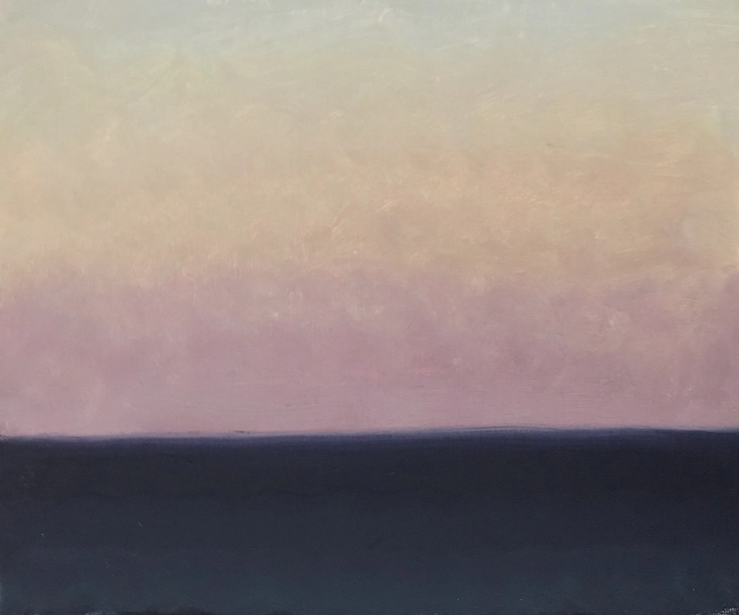 Evening Prayer Brunswick Heads, 3 April 2020, oil on canvas board, 30 X 25 cm