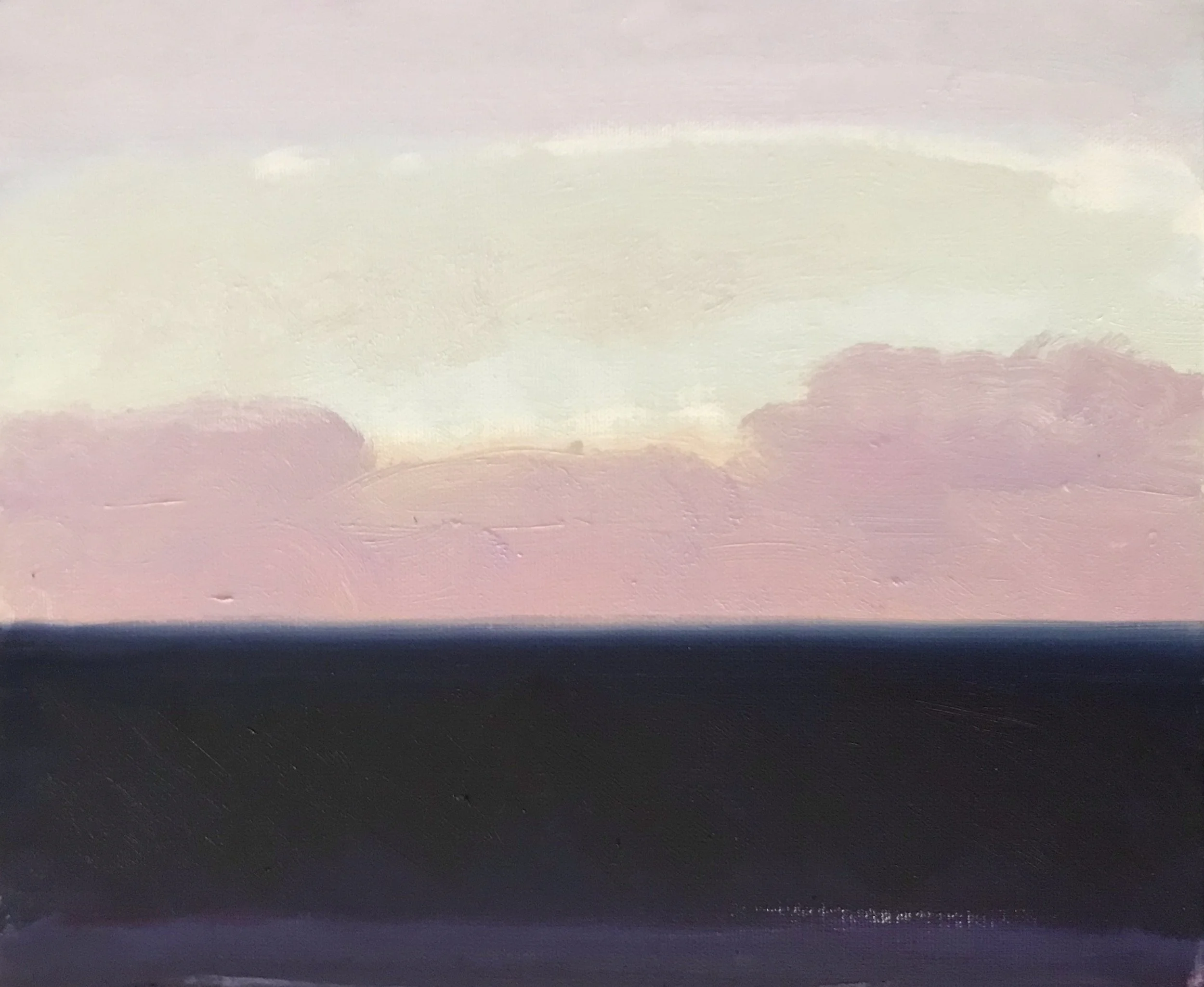 Evening Prayer Brunswick Heads, #2 5 April 2020, oil on canvas board, 30 X 25 cm