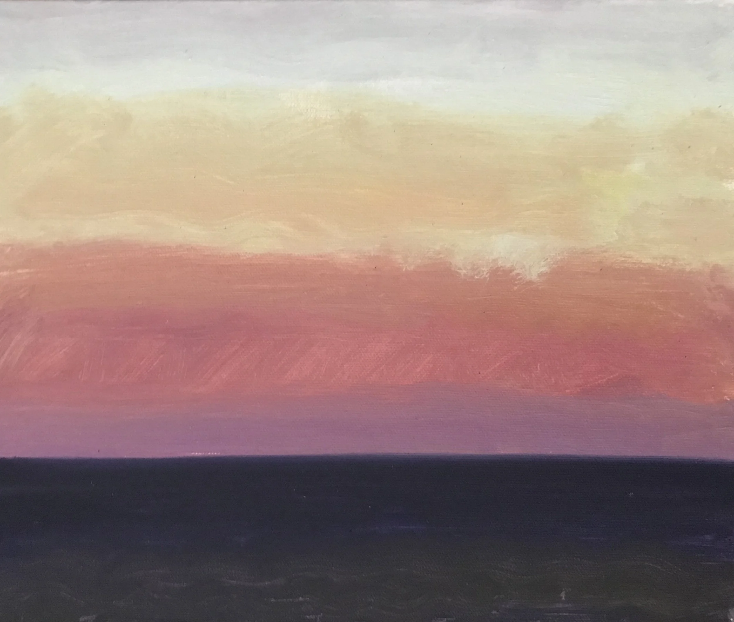 Evening Prayer Brunswick heads, 14 April 2020, oil on canvas board, 30 X 25 cm