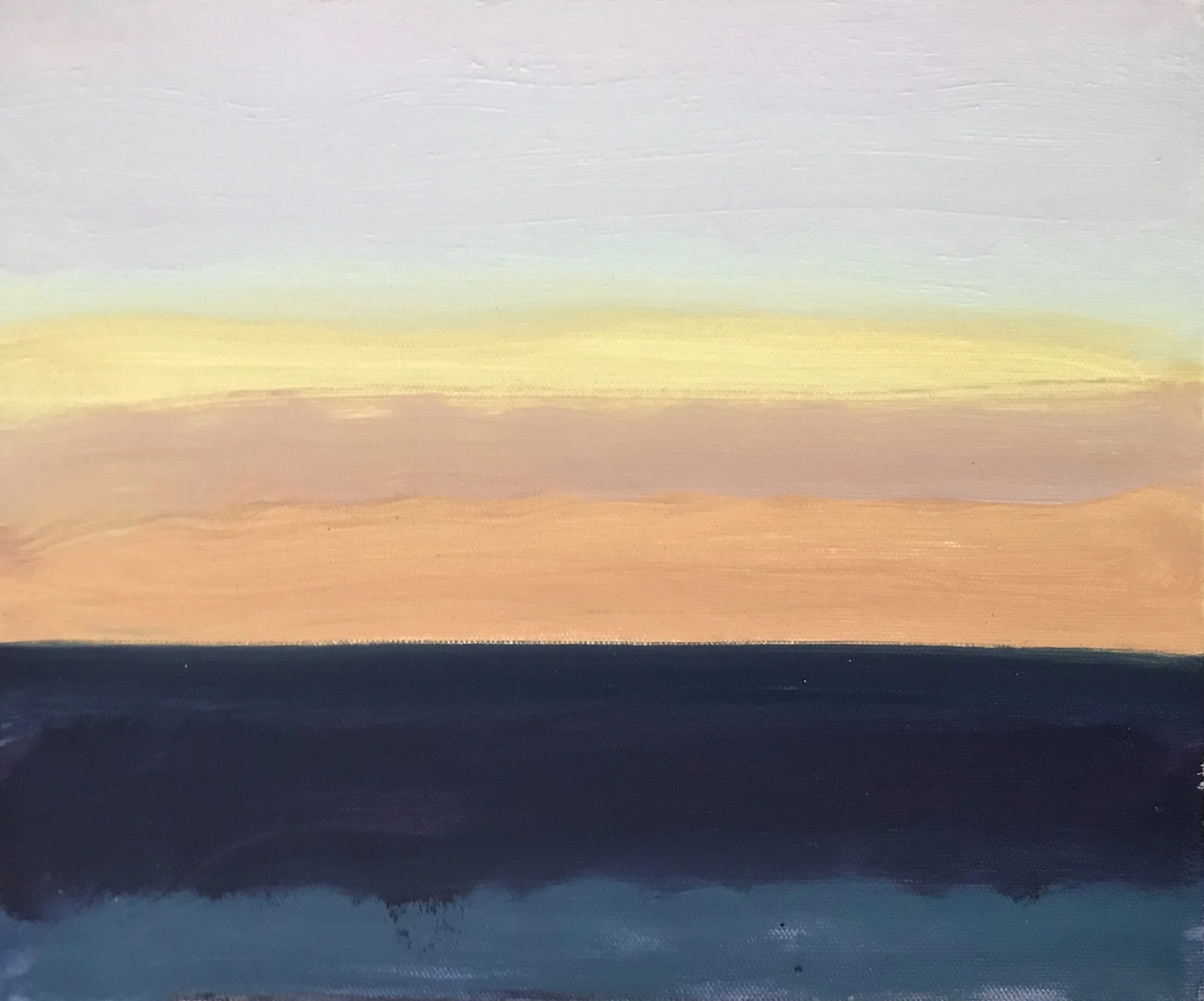 Evening Prayer Brunswick heads, 16 April 2020, oil on canvas board, 30 X 25 cm