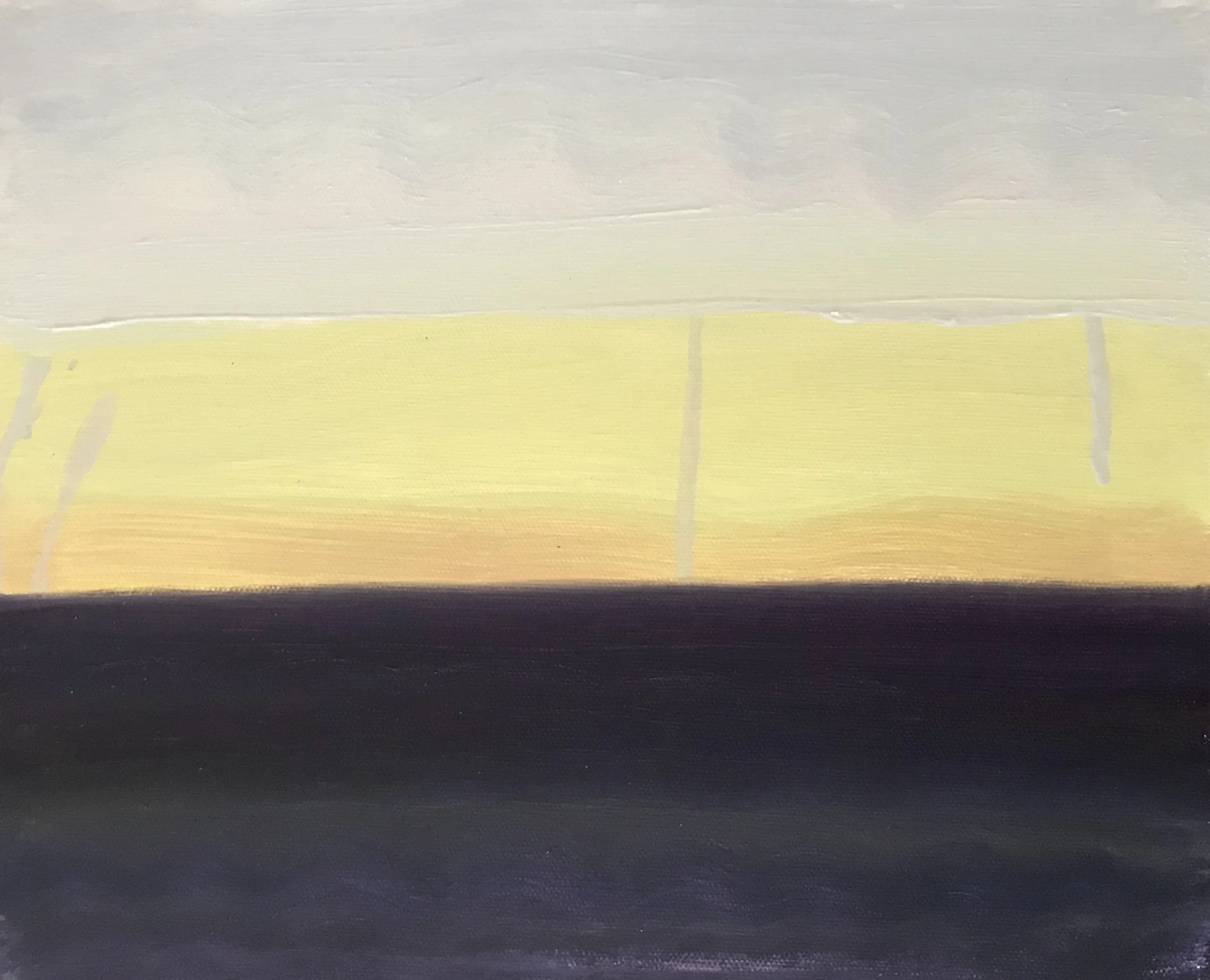 Evening Prayer Brunswick Heads,  #2 16 April 2020, oil on canvas board, 30 X 25 cm