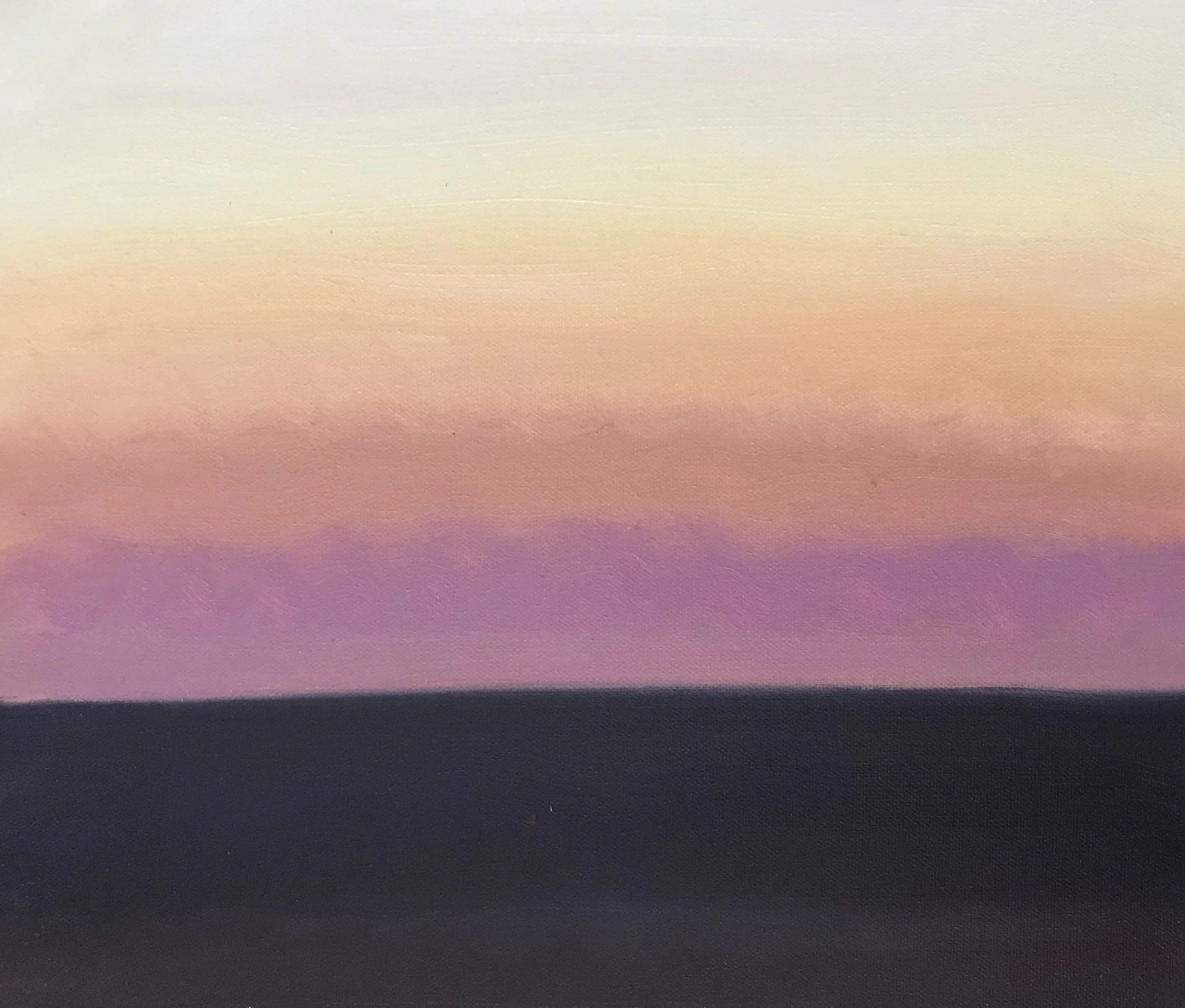 Evening Prayer Brunswick Heads,  #3  25 April 2020, oil on canvas board, 30 X 25 cm