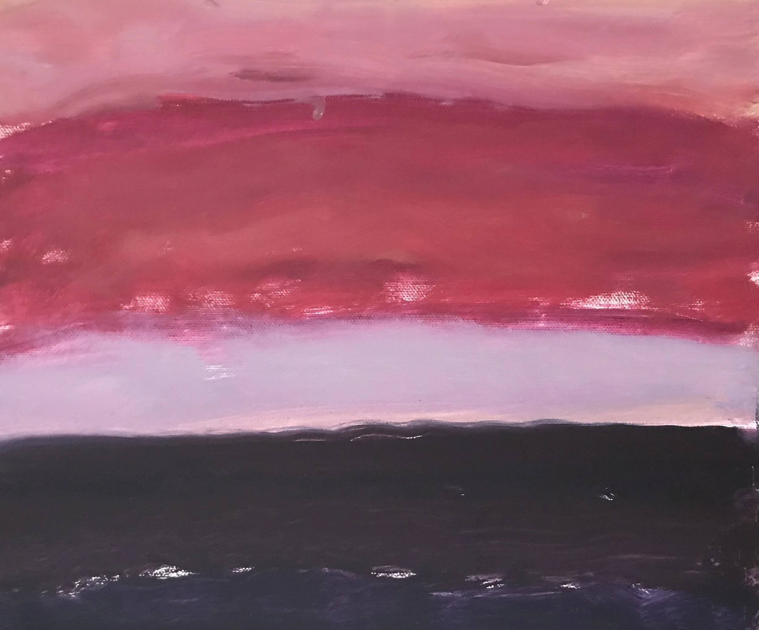 Evening Prayer Brunswick heads,  #4 25 April 2020, oil on canvas board, 30 X 25 cm