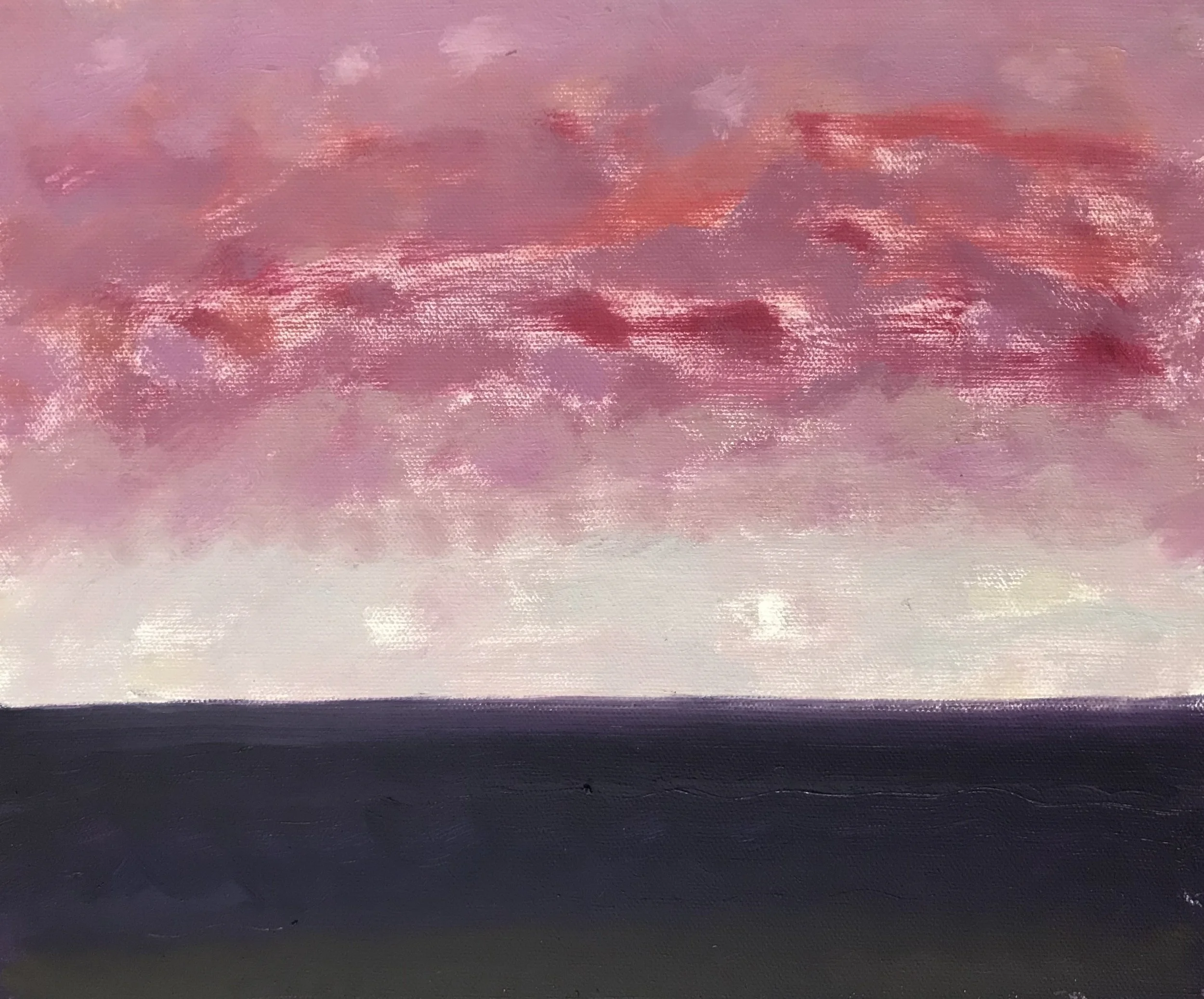 Evening Prayer Brunswick Heads,  #2 1 May  2020, oil on canvas board, 30 X 25 cm