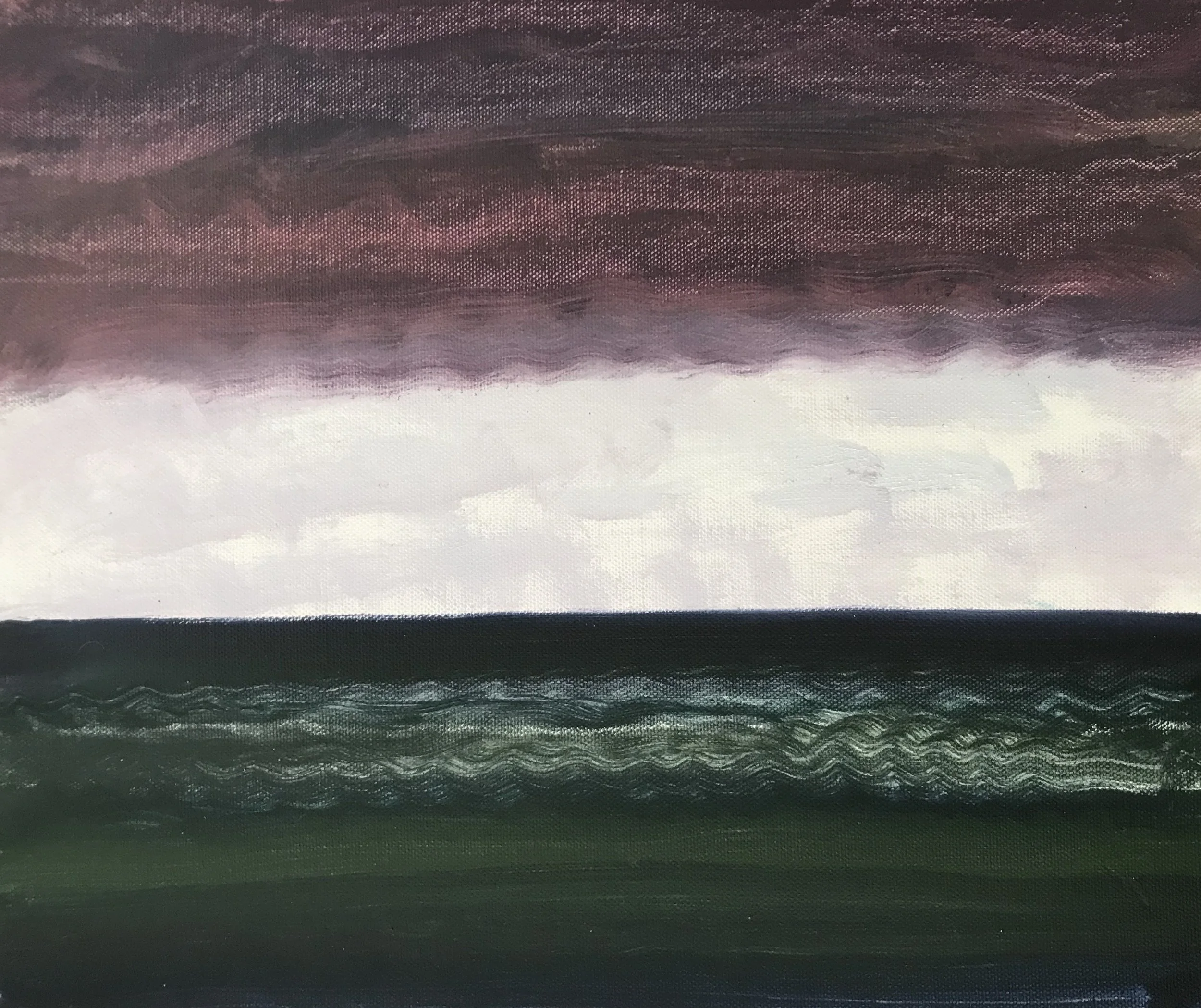 Evening Prayer Brunswick Heads, 14  May  2020, oil on canvas board, 30 X 25 cm