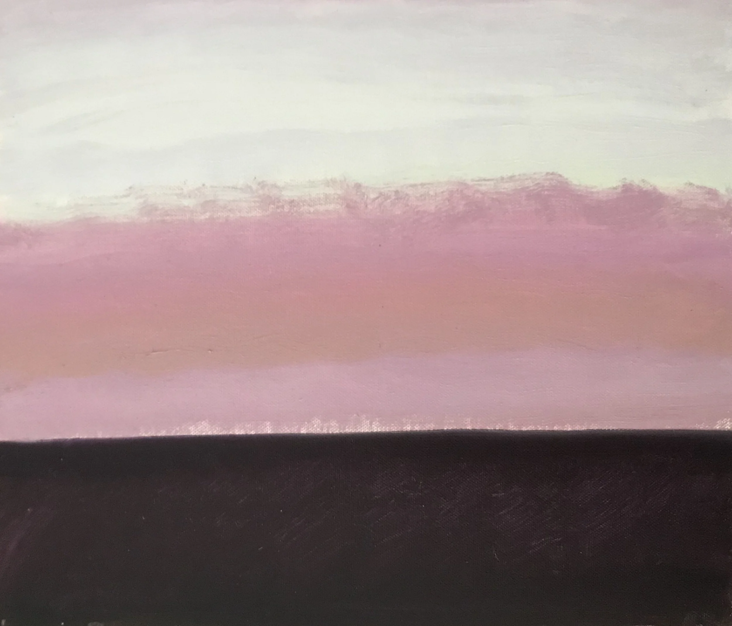 Evening Prayer Brunswick Heads, 15 May  2020, oil on canvas board, 30 X 25 cm