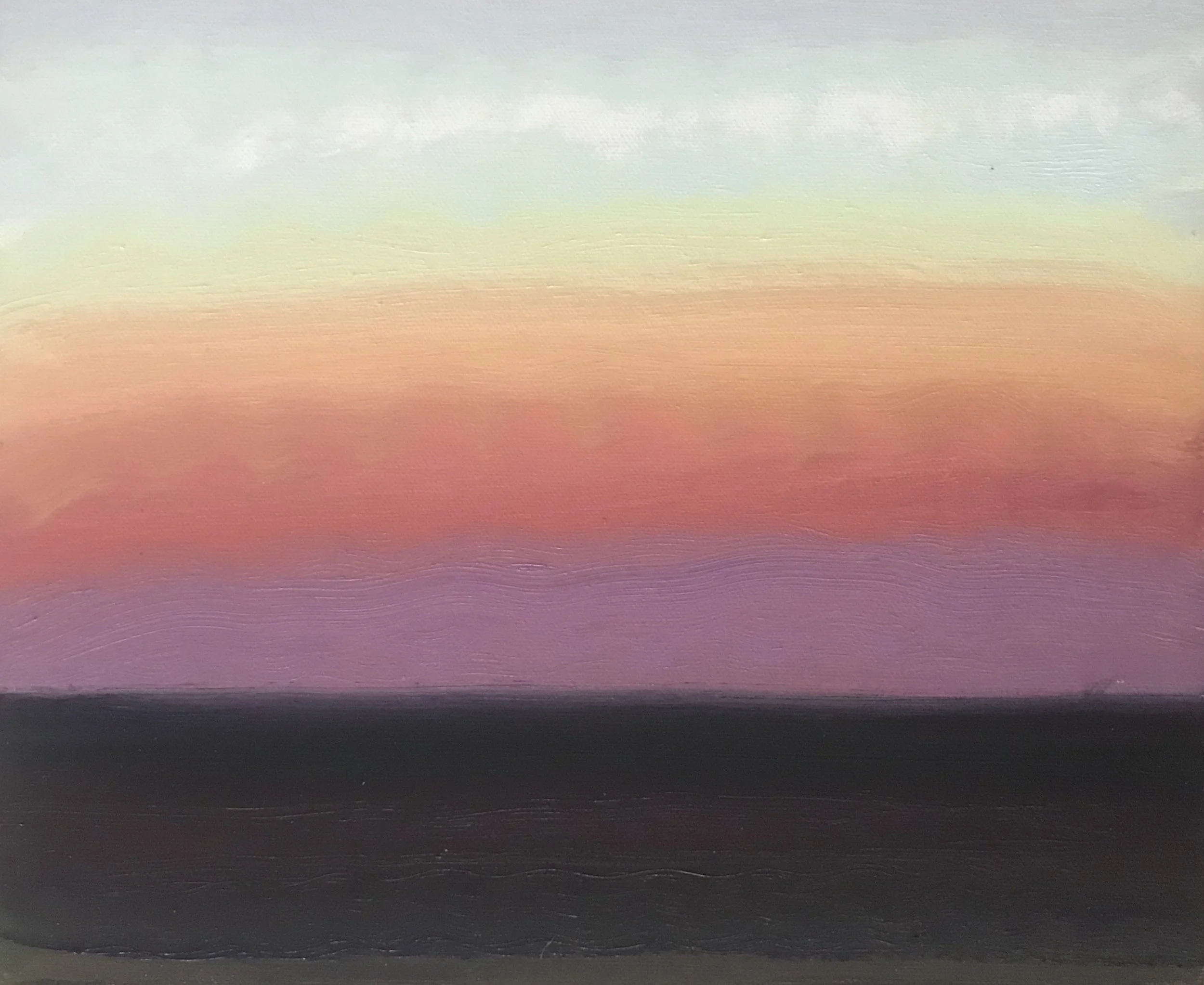 Evening Prayer Brunswick Heads, #2 3 May  2020, oil on canvas board, 30 X 25 cm