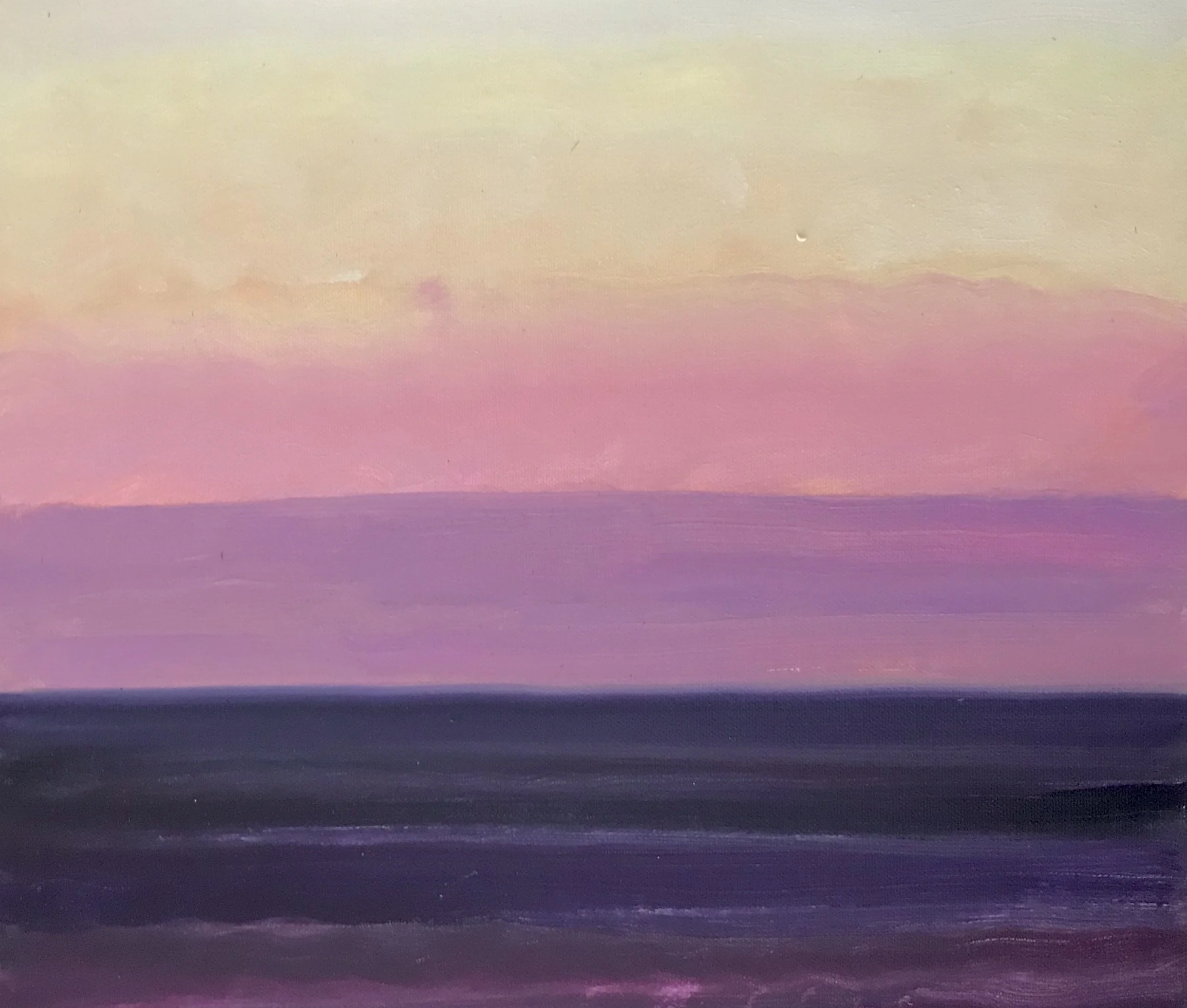 Evening Prayer Brunswick Heads,  #2 1 June  2020, oil on canvas board, 30 X 25 cm