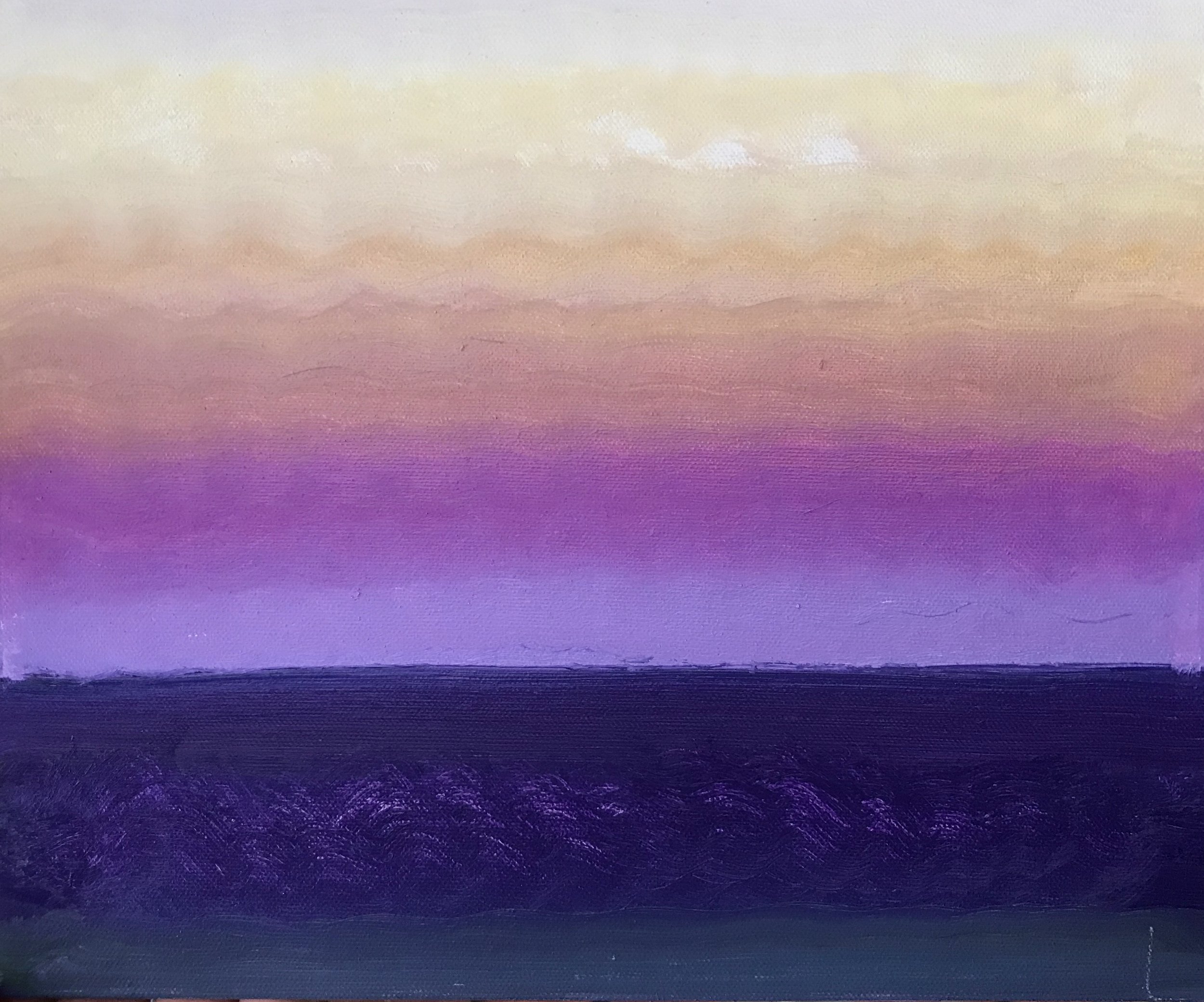 Evening Prayer Brunswick Heads,  13 June  2020, oil on canvas board, 30 X 25 cm