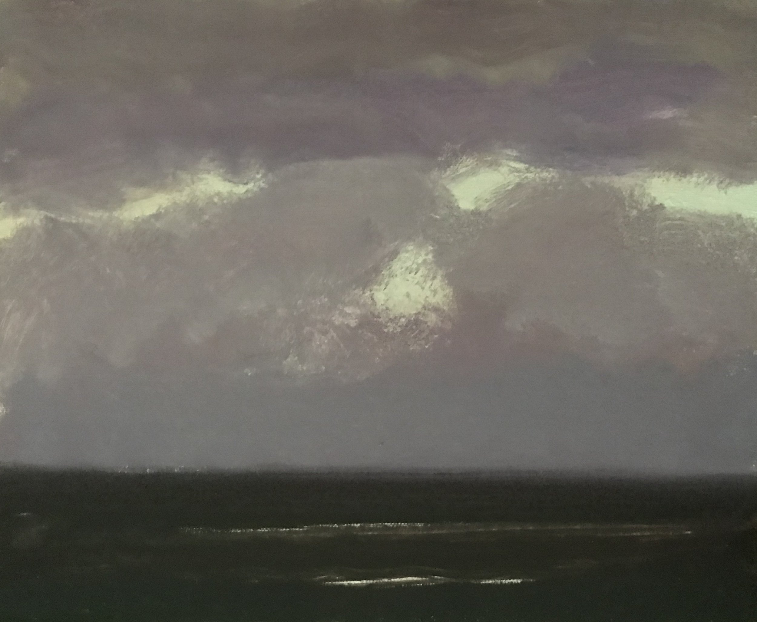 Evening Prayer Brunswick Heads,  19 June  2020, oil on canvas board, 30 X 25 cm