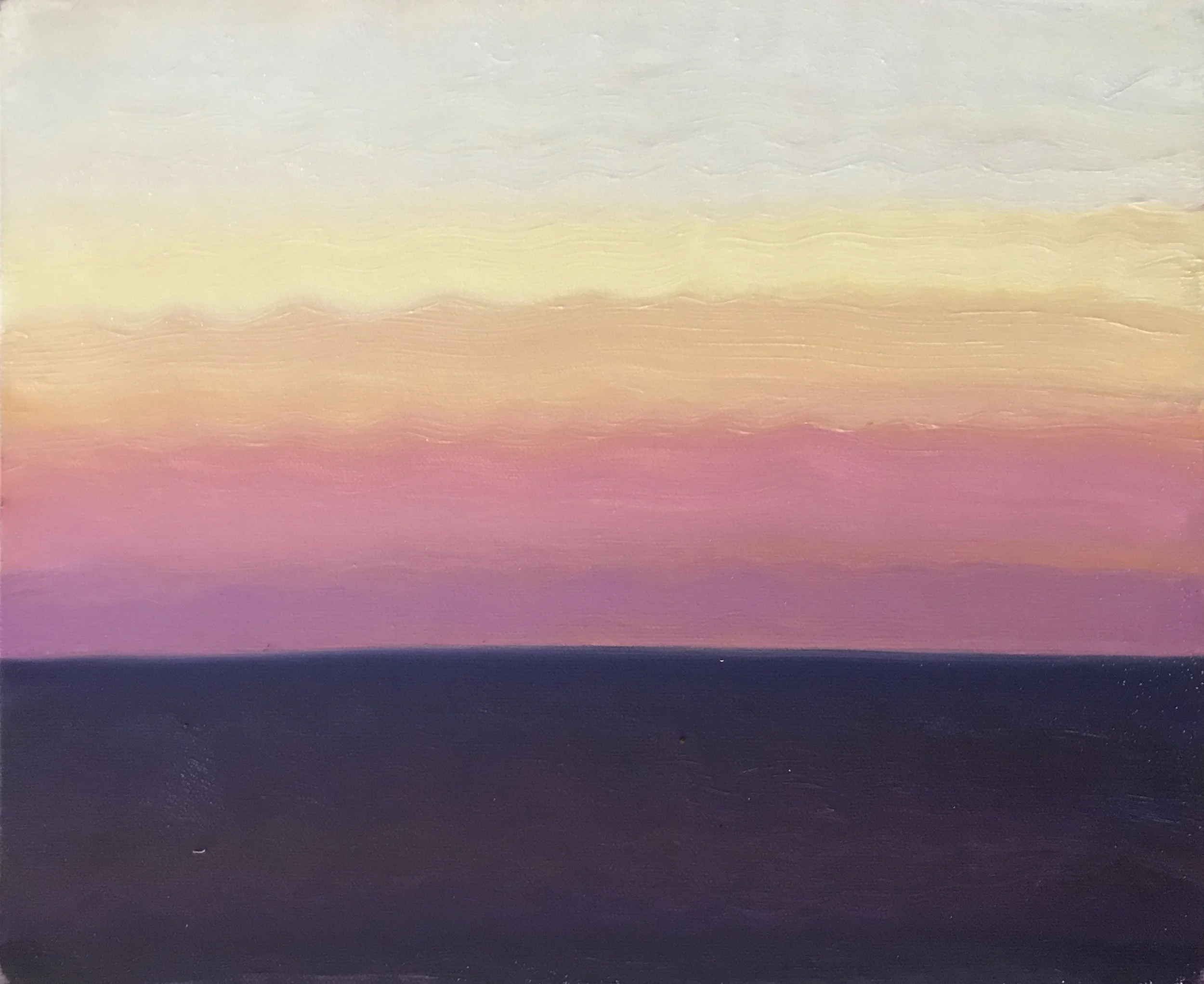 Evening Prayer Brunswick Heads,  22 June  2020, oil on canvas board, 30 X 25 cm