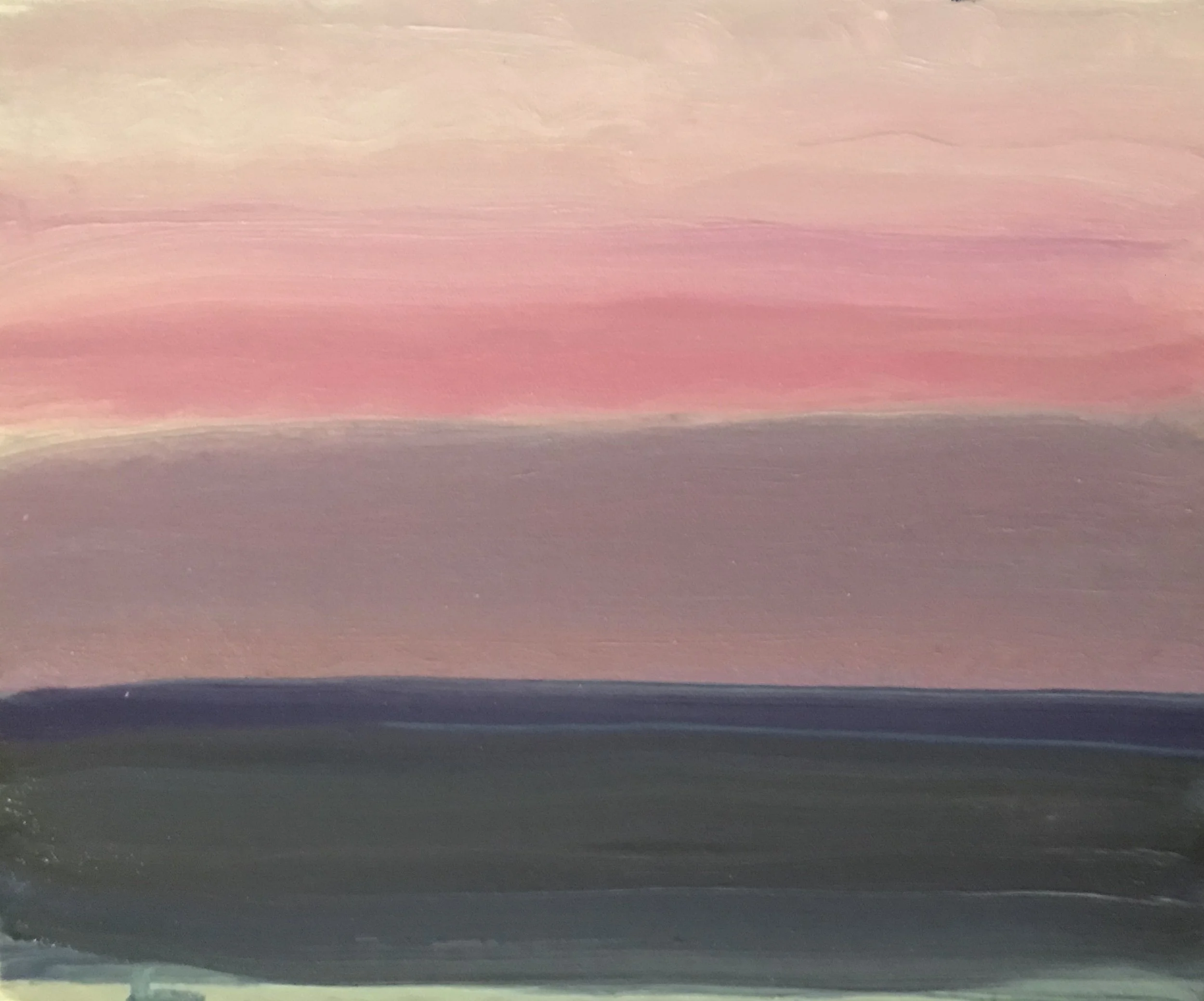 Evening Prayer Brunswick Heads,  27 June  2020, oil on canvas board, 30 X 25 cm