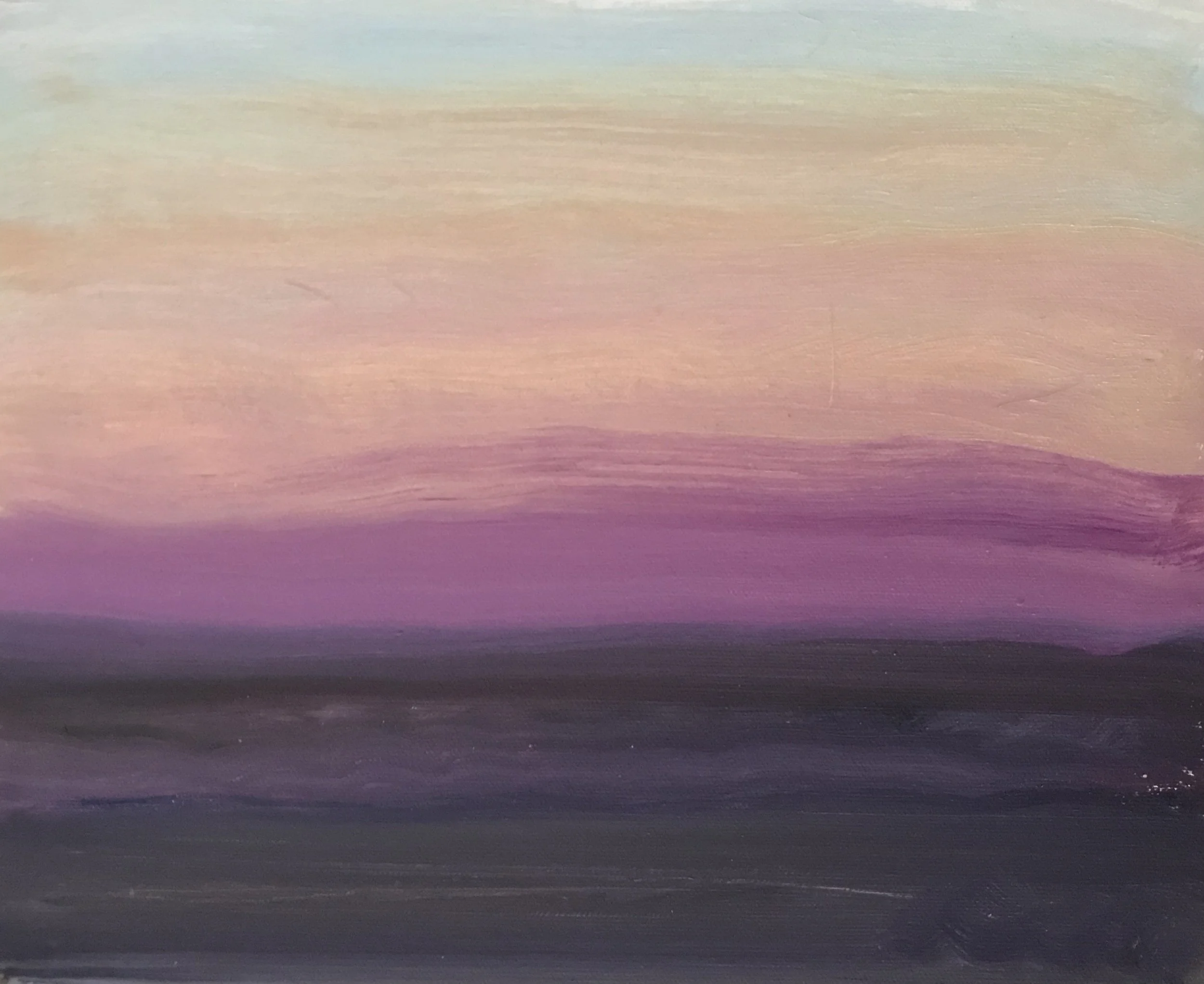 Evening Prayer Brunswick Heads,  12 July  2020, oil on canvas board, 30 X 25 cm