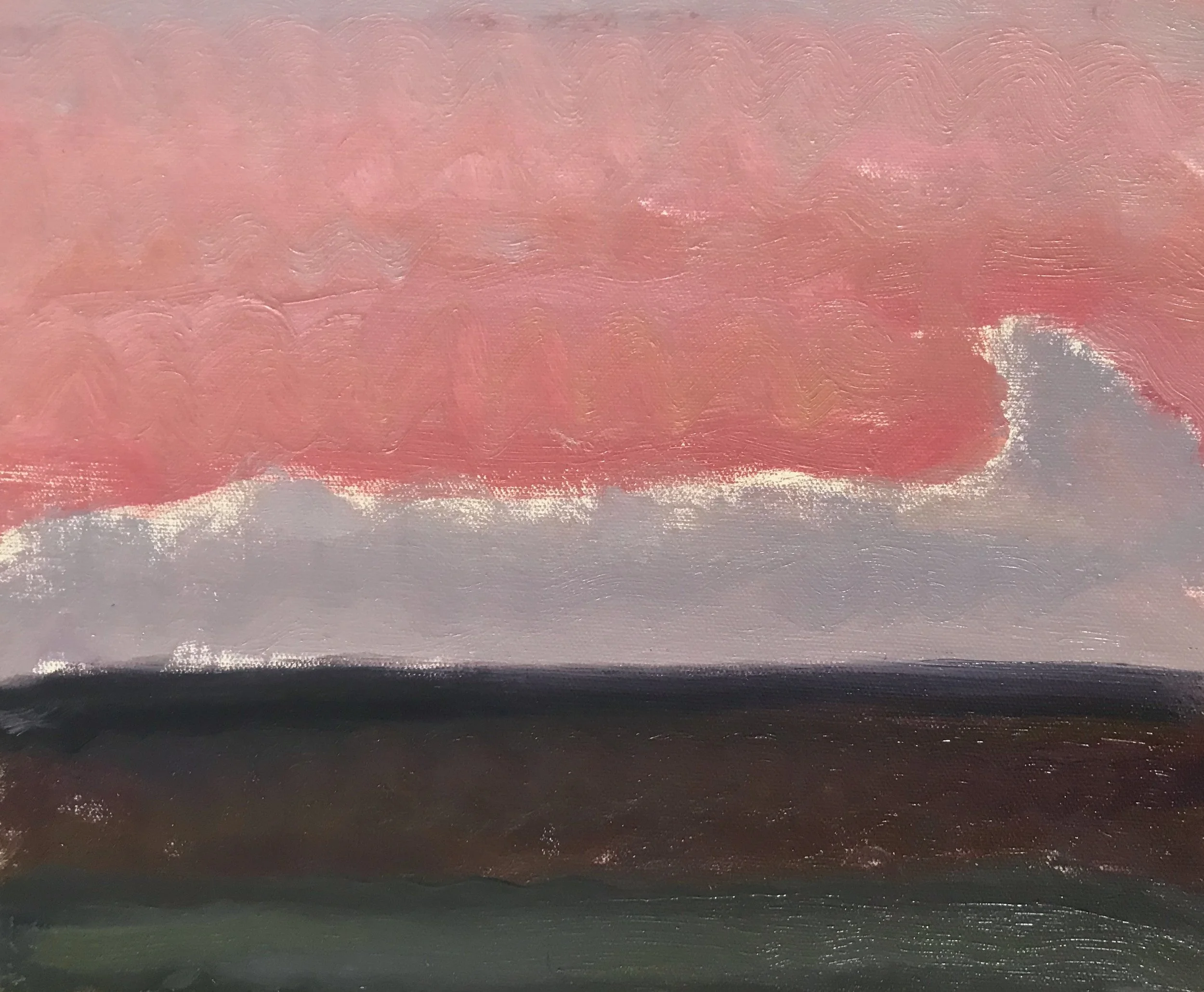 Evening Prayer Brunswick heads, 13 July 2020, oil on canvas board, 30 X 25 cmEvening Prayer Brunswick heads, #3  17 July 2020, oil on canvas board, 30 X 25 cm