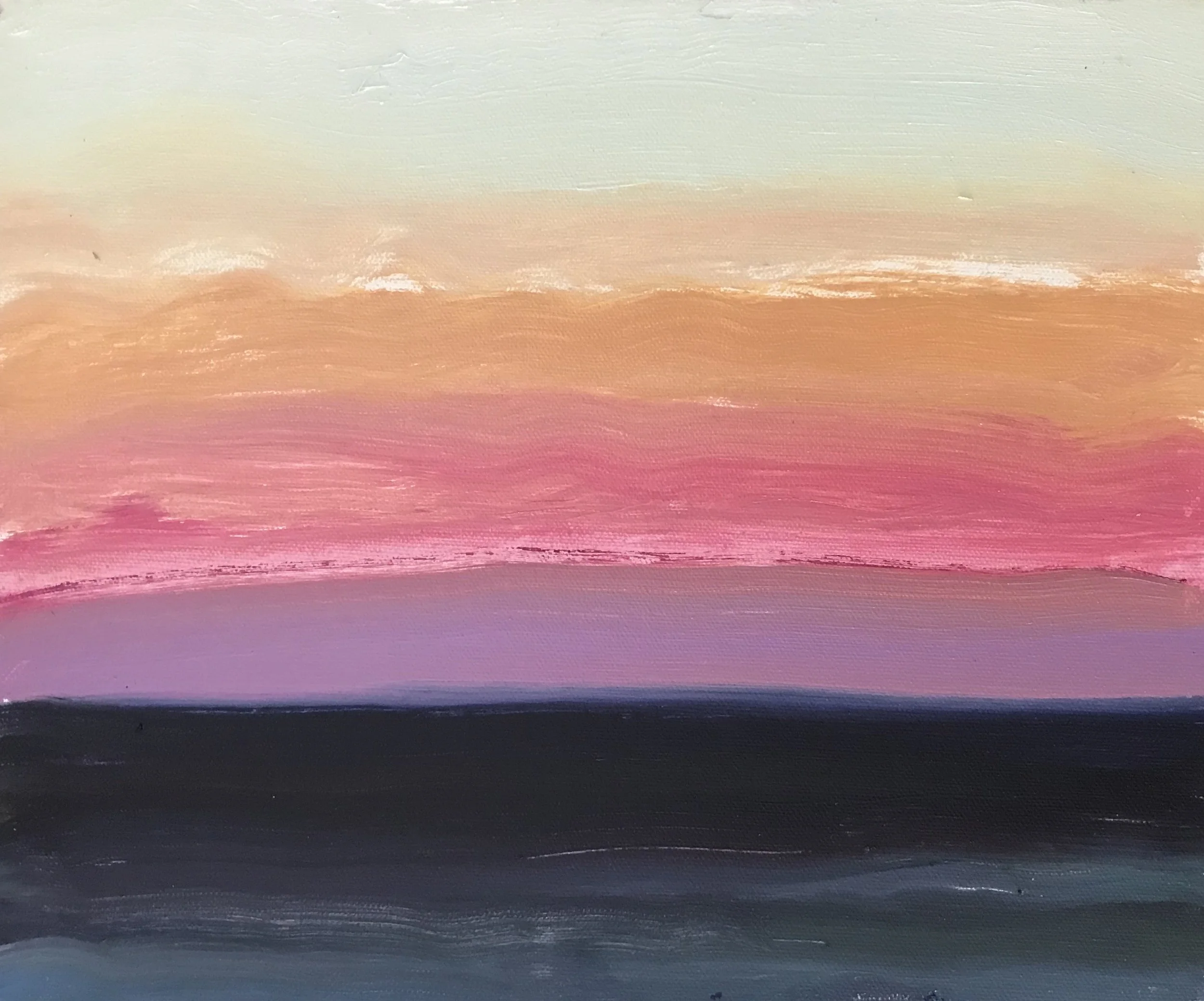 Evening Prayer Brunswick heads,  #2 19 July 2020, oil on canvas board, 30 X 25 cm