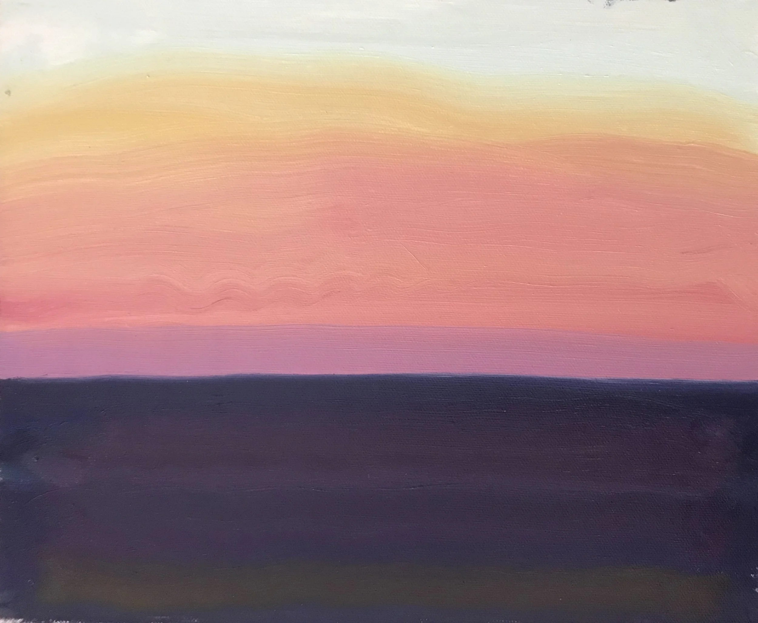 Evening Prayer Brunswick heads, 20 July 2020, oil on canvas board, 30 X 25 c