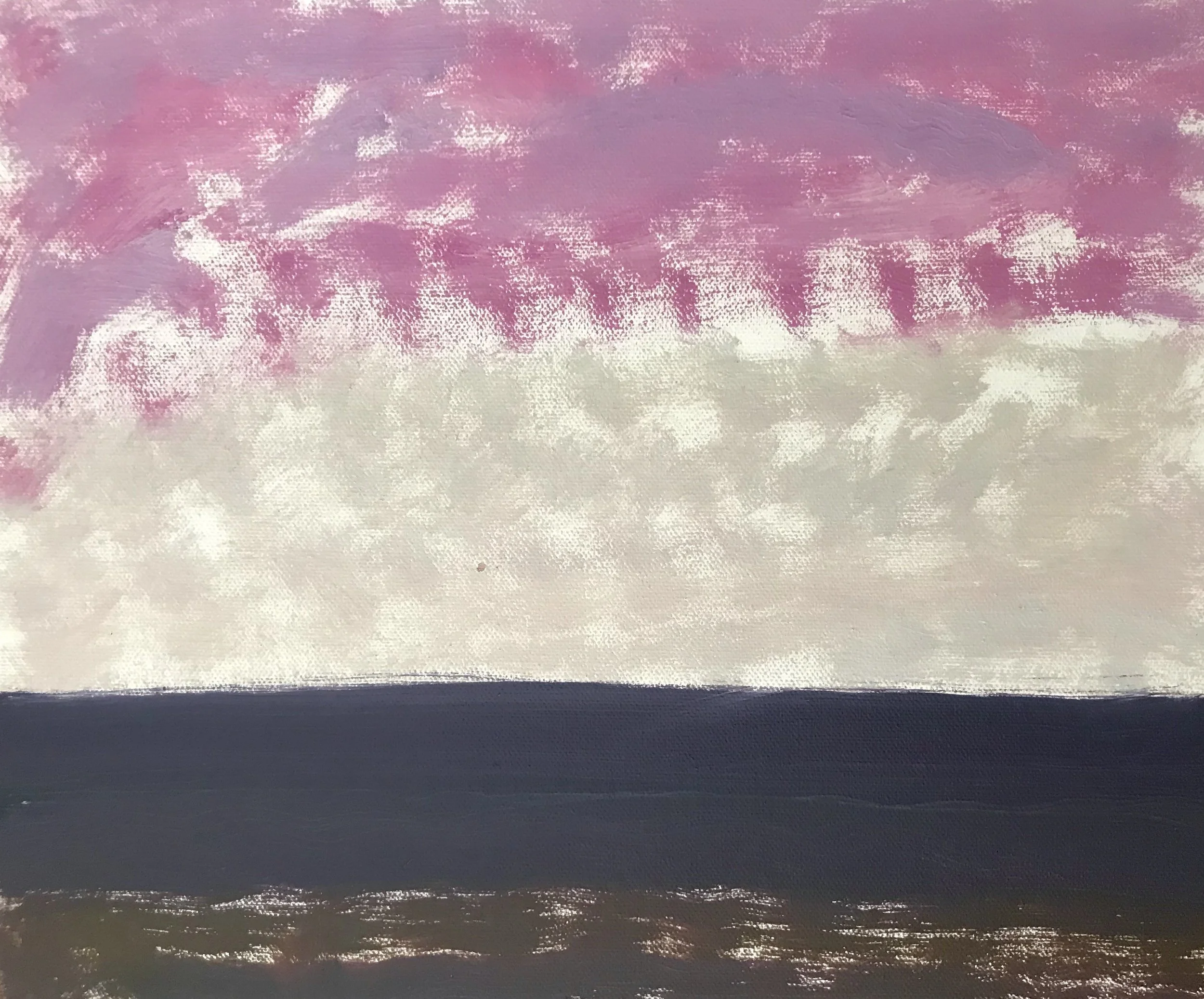 Evening Prayer Brunswick heads, 27 July 2020, oil on canvas board, 30 X 25 cm