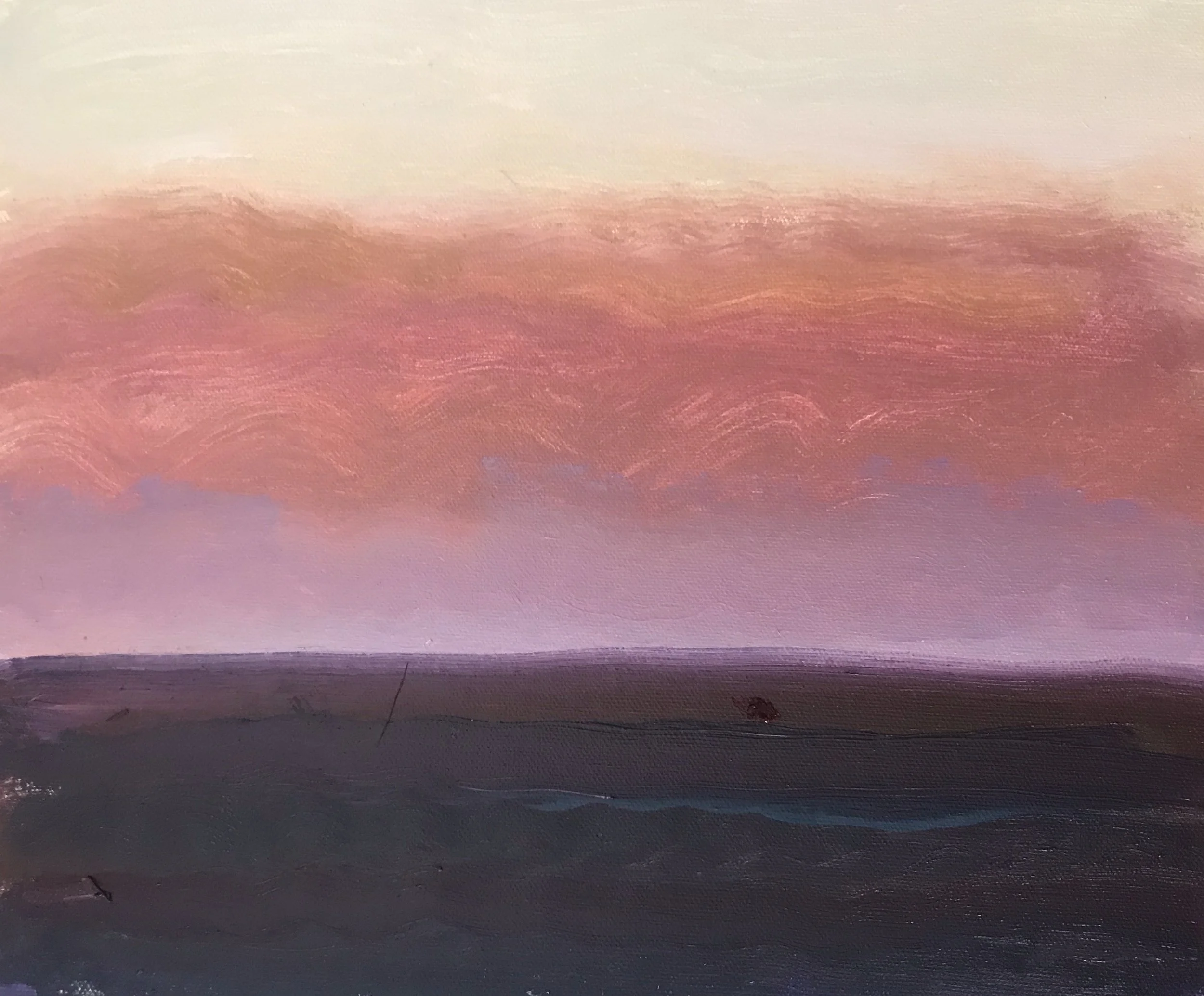 Evening Prayer Brunswick heads, #2  28 July 2020, oil on canvas board, 30 X 25 cm