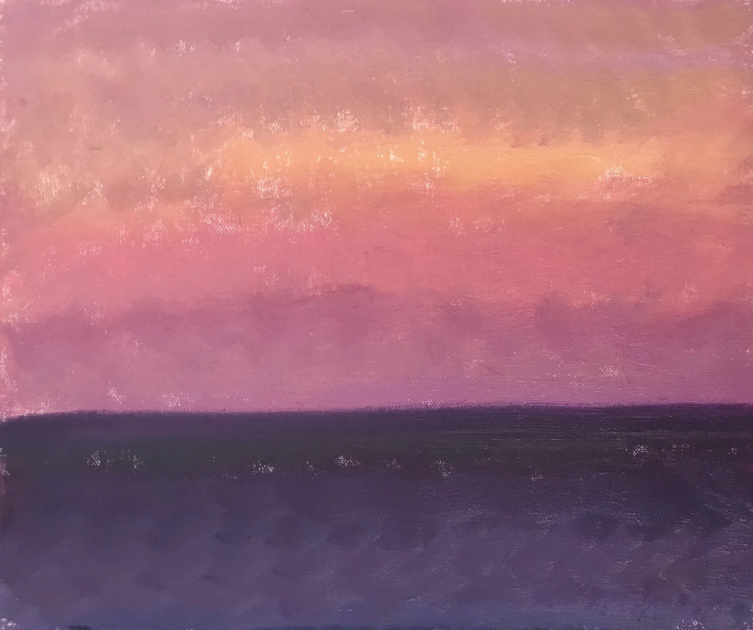 Evening Prayer Brunswick heads, #2  5 August  2020, oil on canvas board, 30 X 25 cm