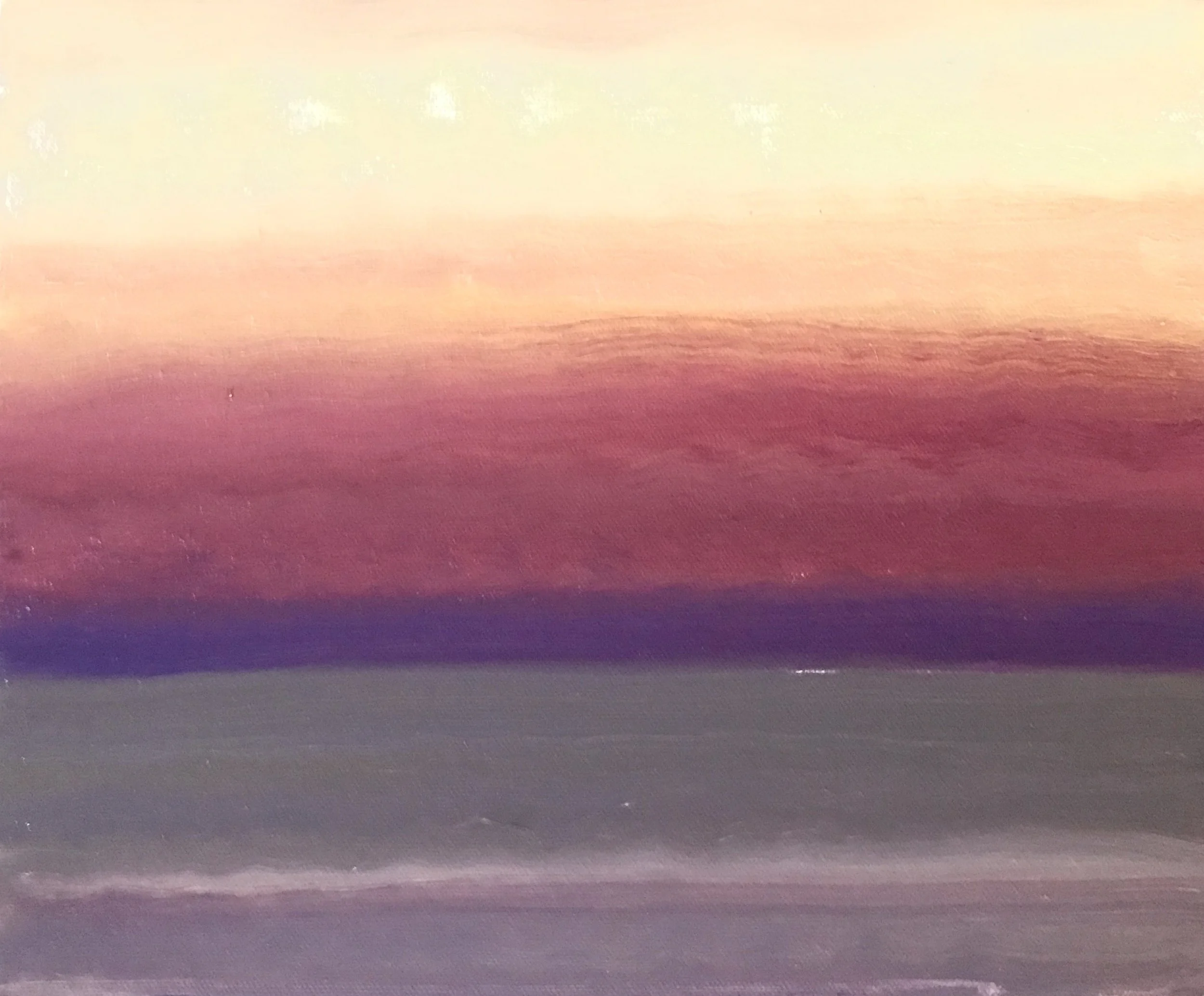 Evening Prayer Brunswick heads, #2 23 August  2020, oil on canvas board, 30 X 25 cm