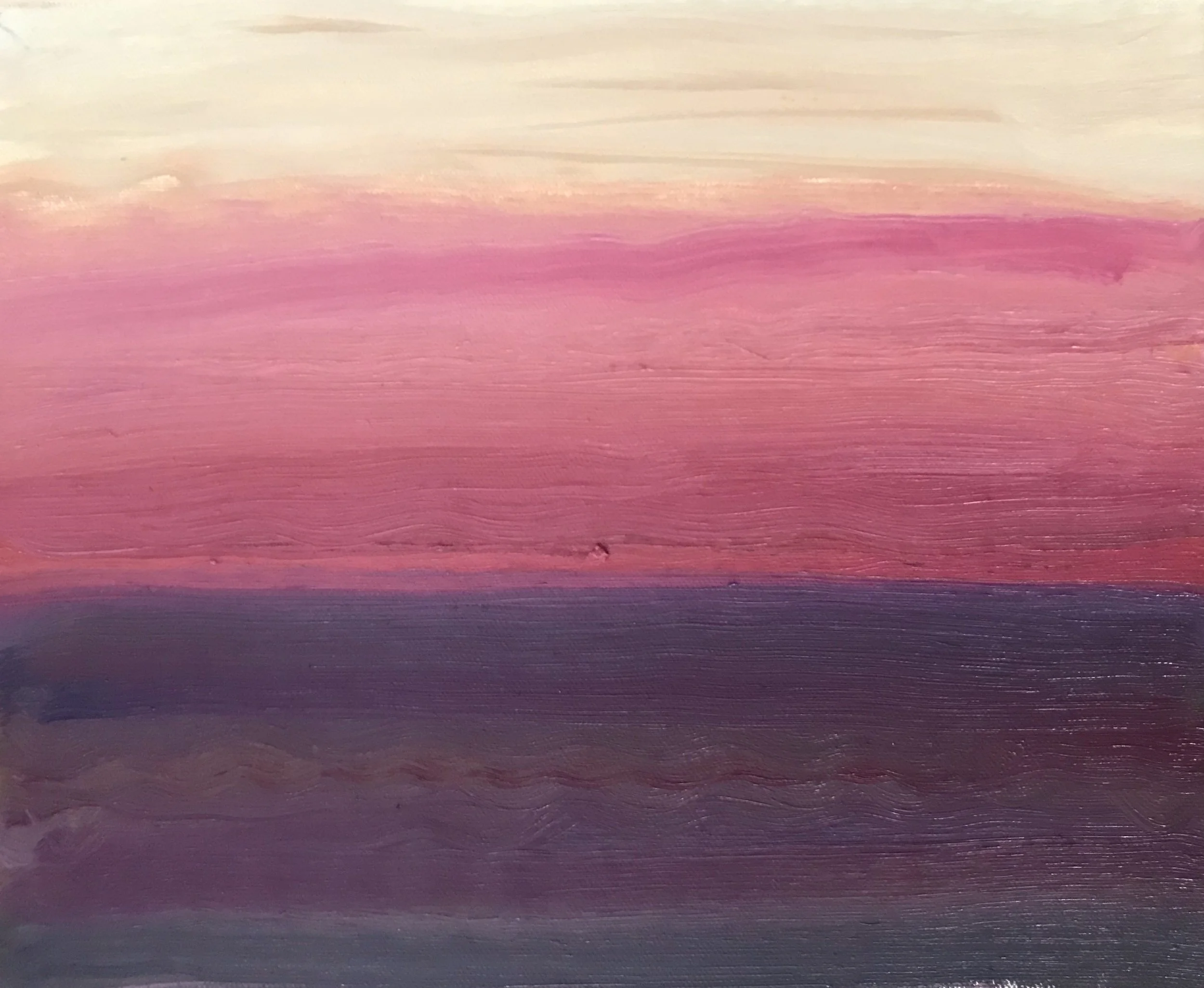 Evening Prayer Brunswick heads  24  August  2020, oil on canvas board, 30 X 25 c