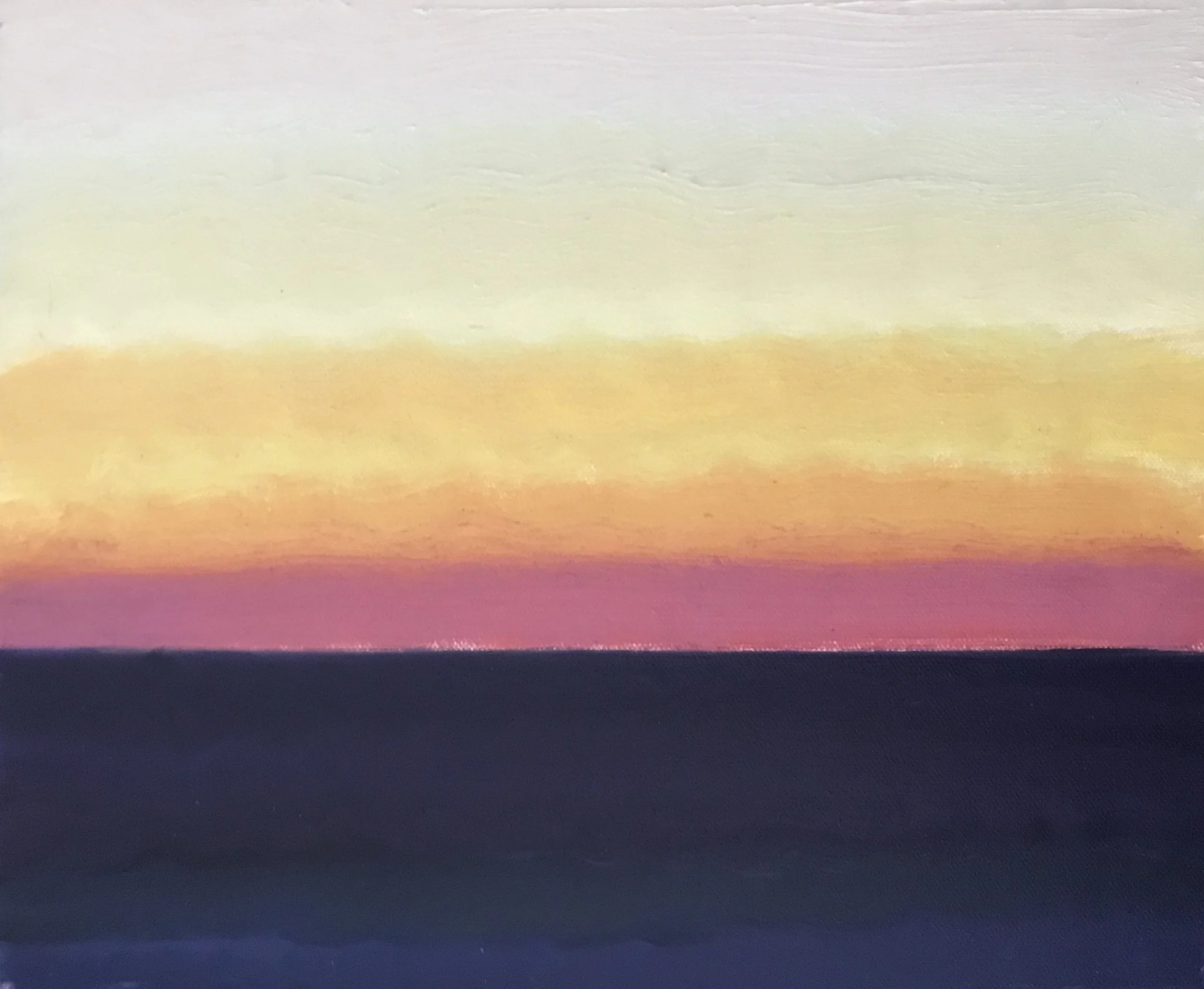 Evening Prayer Brunswick heads, 28 August  2020, oil on canvas board, 30 X 25 cm