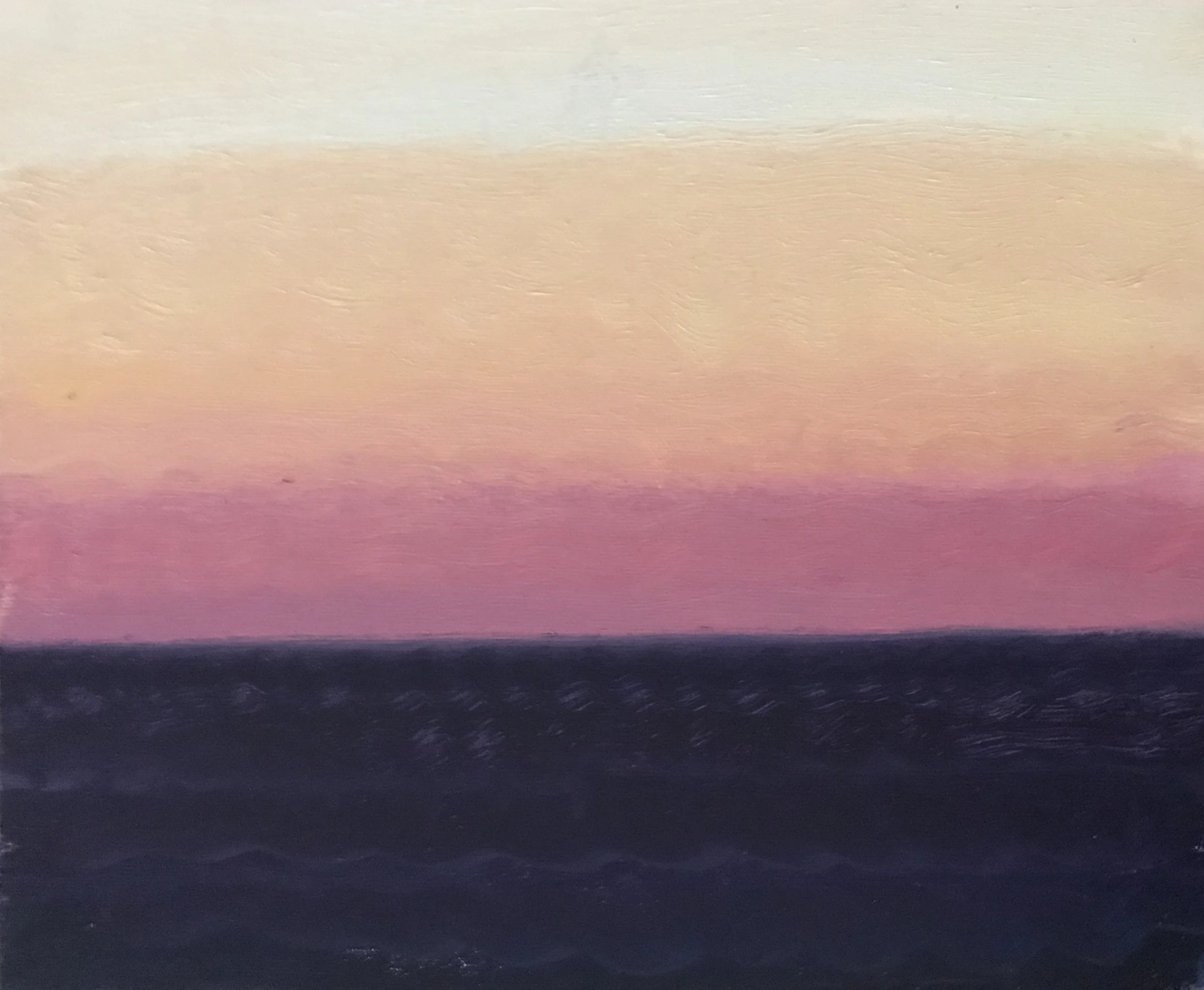 Evening Prayer Brunswick heads, 31 August  2020, oil on canvas board, 30 X 25 cm