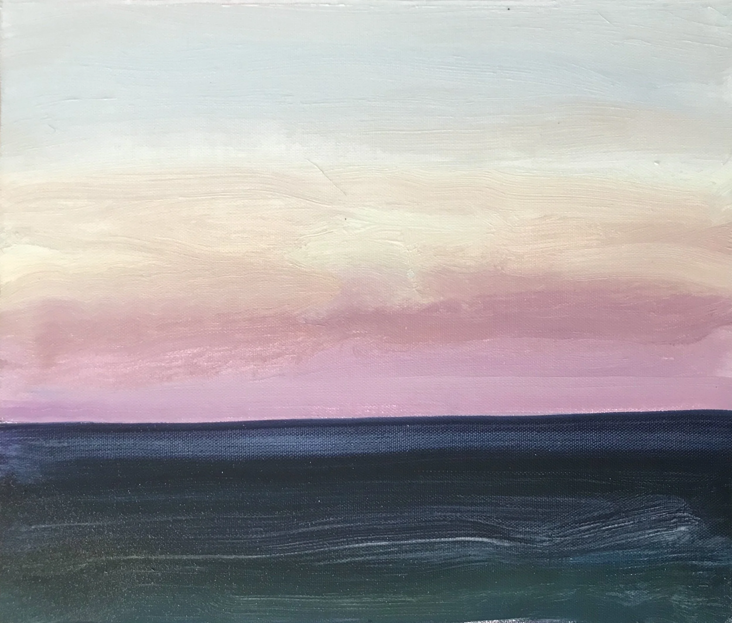 Evening Prayer Brunswick Heads, 1 August 2020, oil on canvas board, 30 X 25 cm