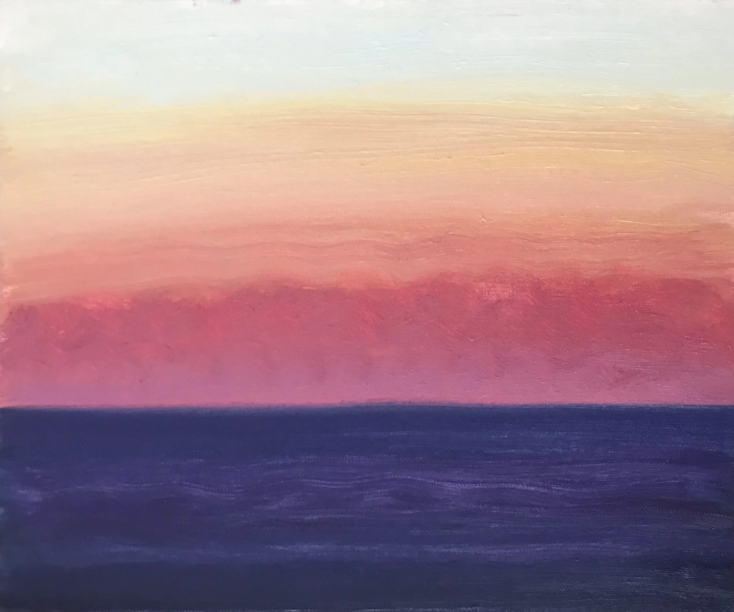 Evening Prayer Brunswick Heads, #3 5 August 2020, oil on canvas board, 30 X 25 cm