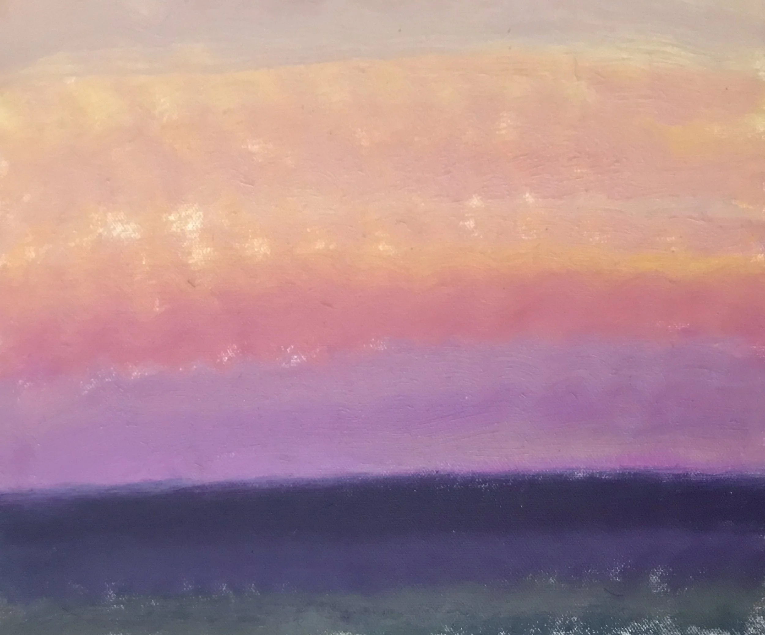 Evening Prayer Brunswick Heads, #3 20 August 2020, oil on canvas board, 30 X 25 cm