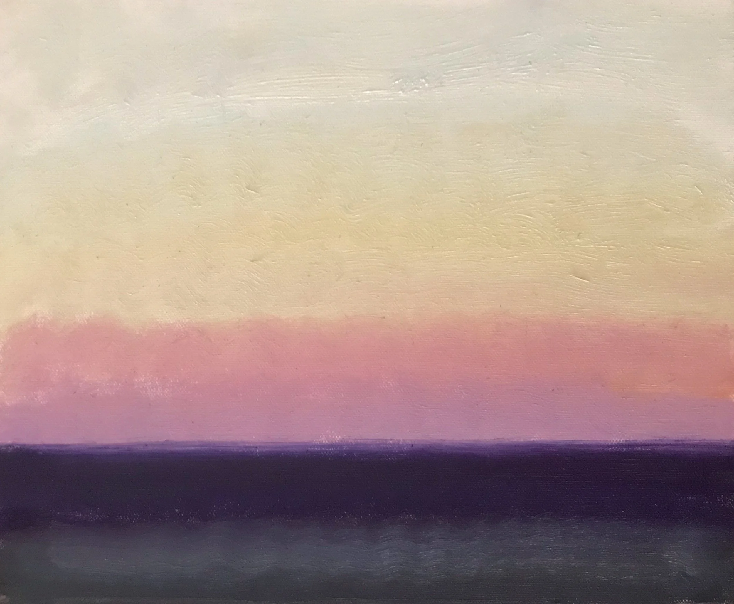 Evening Prayer Brunswick Heads, # 5 20 August 2020, oil on canvas board, 30 X 25 cm