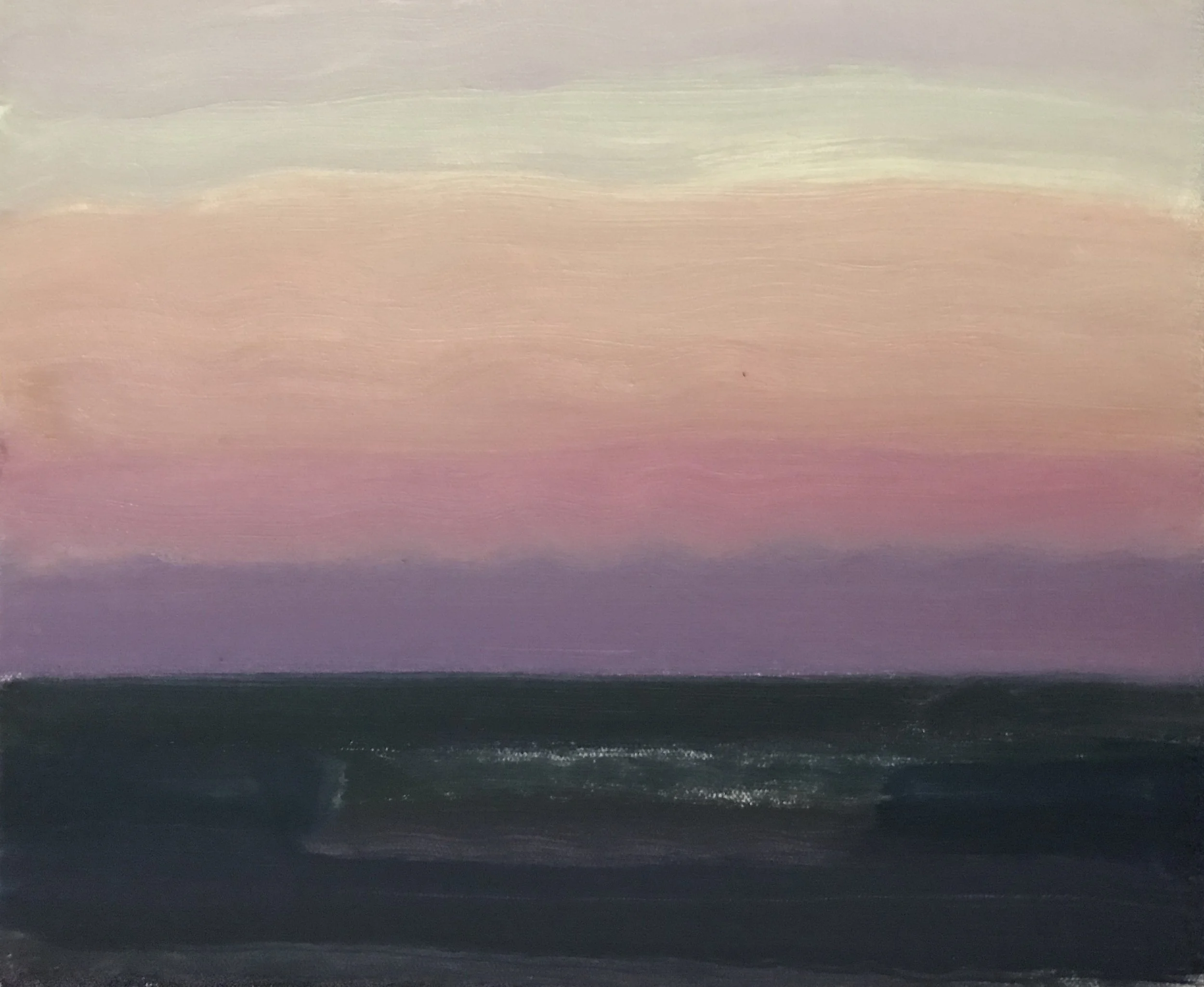 Evening Prayer Brunswick Heads, #5  31 August 2020, oil on canvas board, 30 X 25 cm