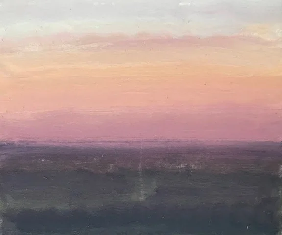 Evening Prayer Brunswick Heads, 3 September 2020, oil on canvas board, 30 X 25 c