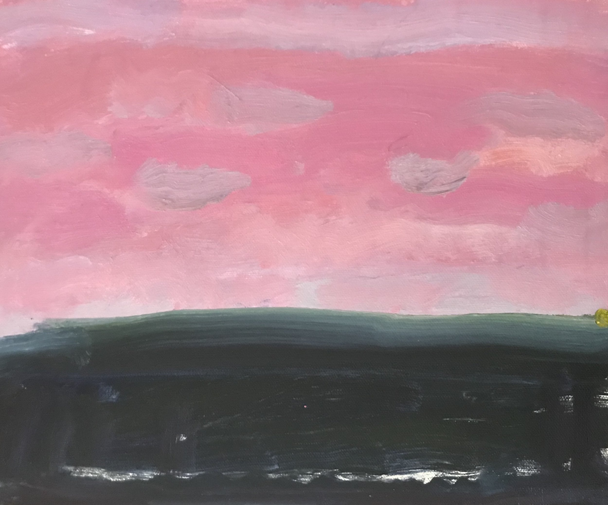 Evening Prayer Brunswick Heads, 11  September 2020, oil on canvas board, 30 X 25 cm